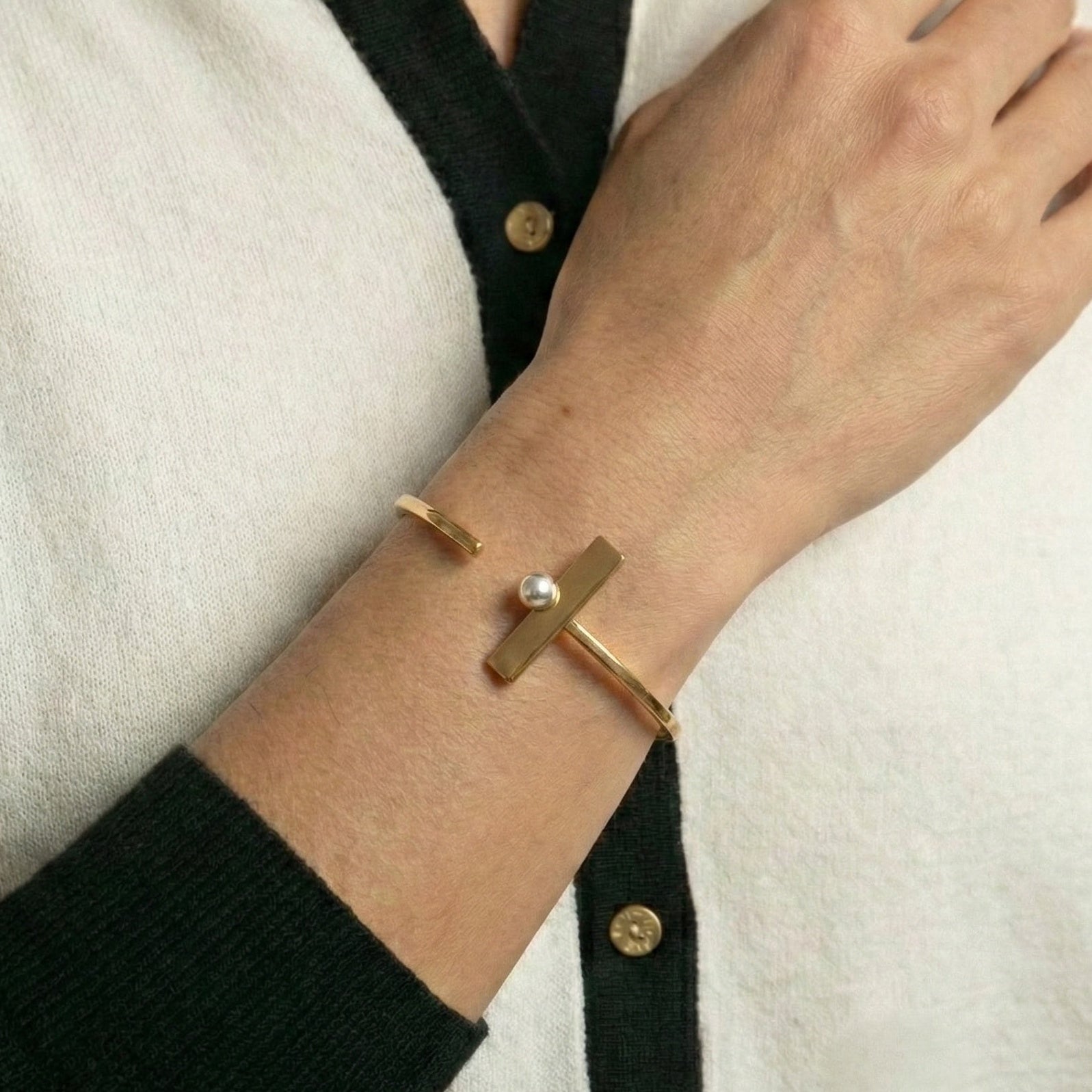 The Modern Dual: Open Gold Cuff
