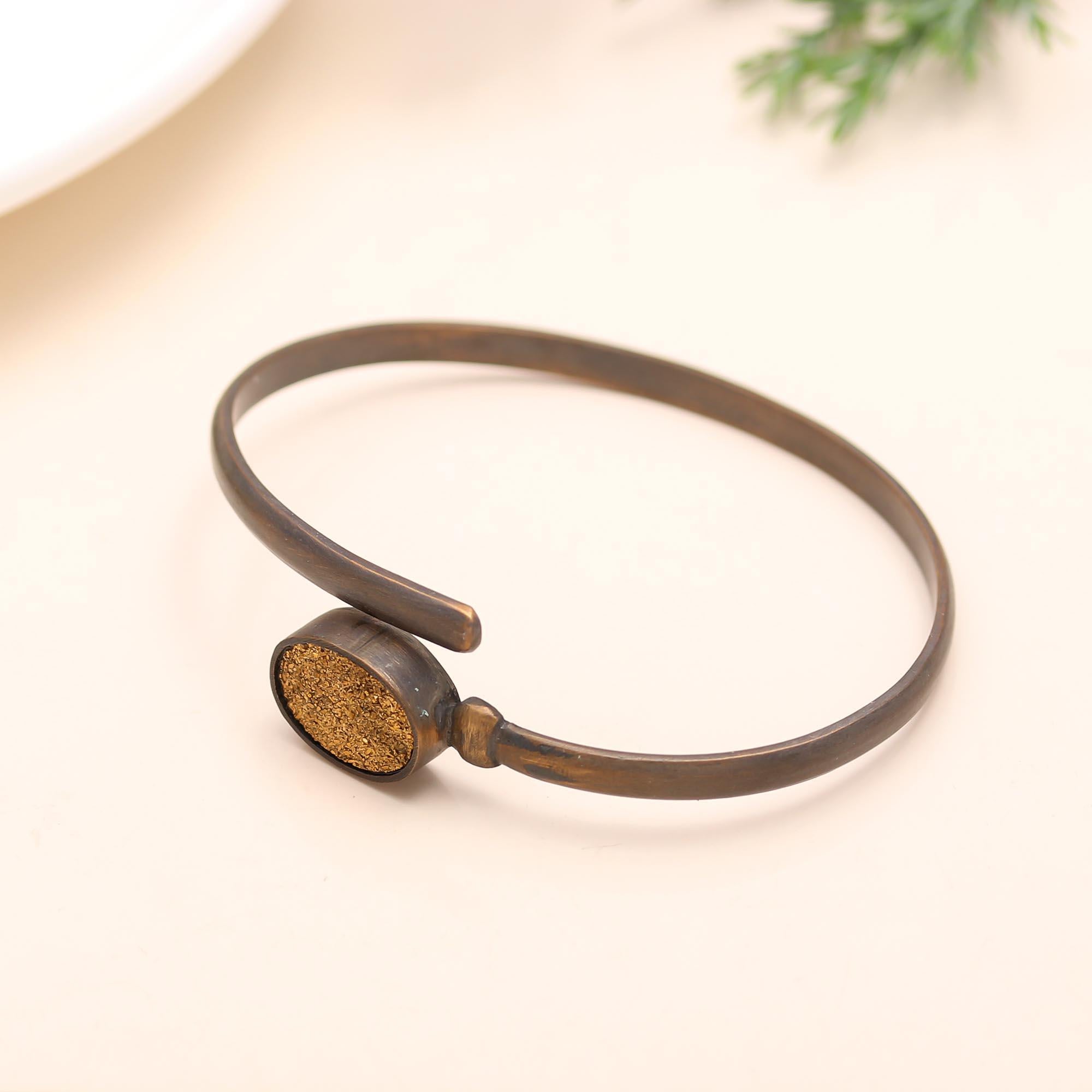 925 Silver Druzy Open Cuff Bracelet