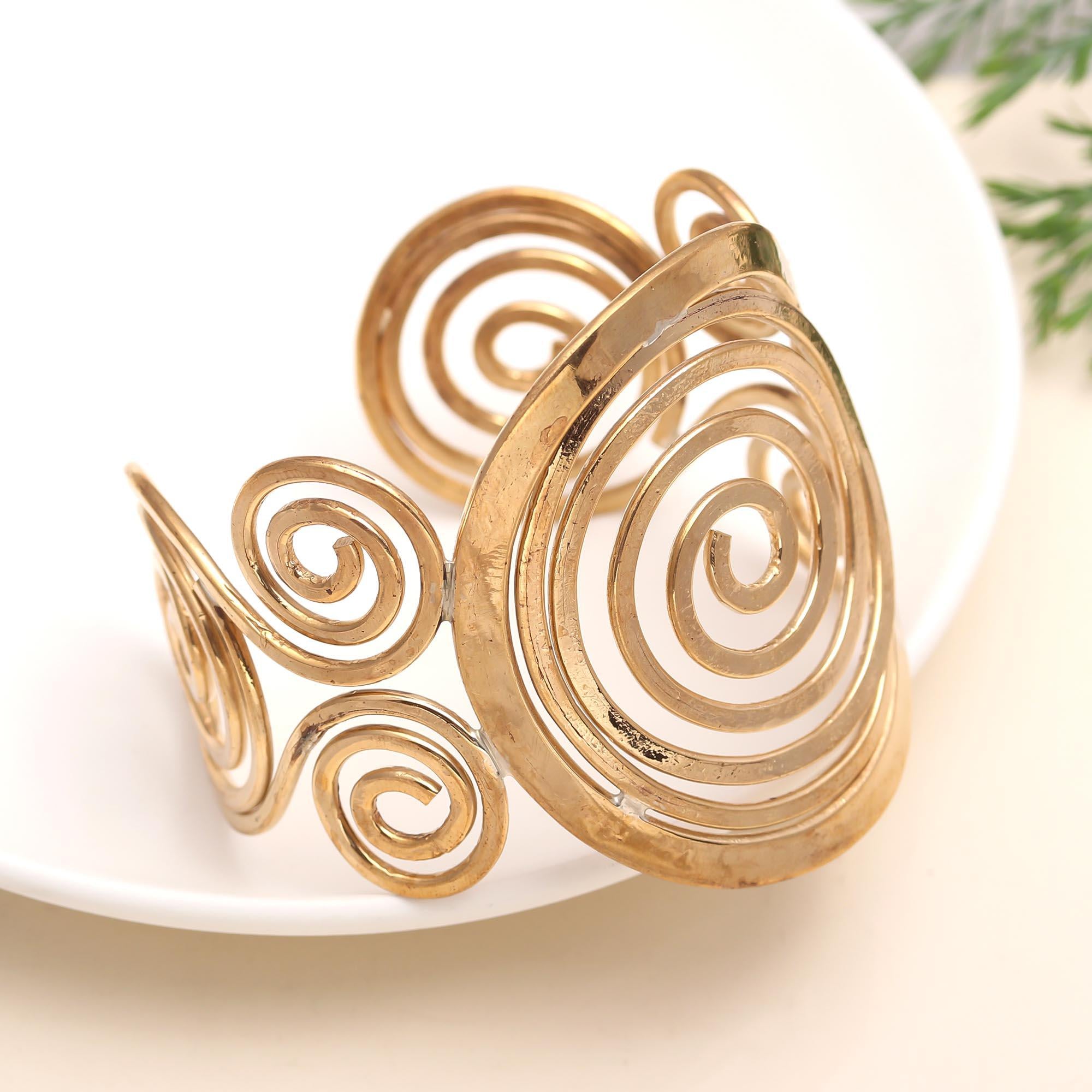 925 Silver Spiral Cuff Bracelet