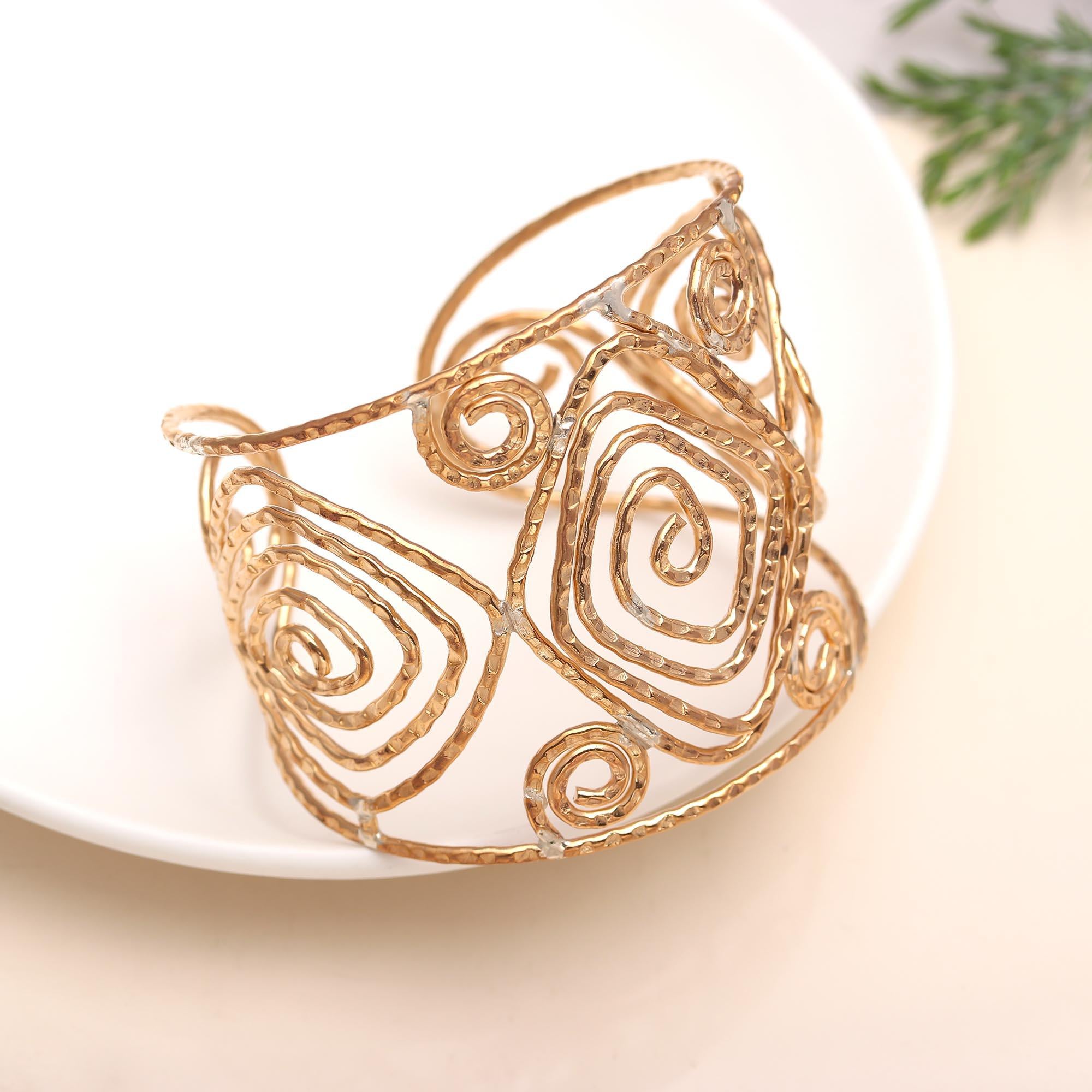 925 Silver Spiral Cuff Bracelet