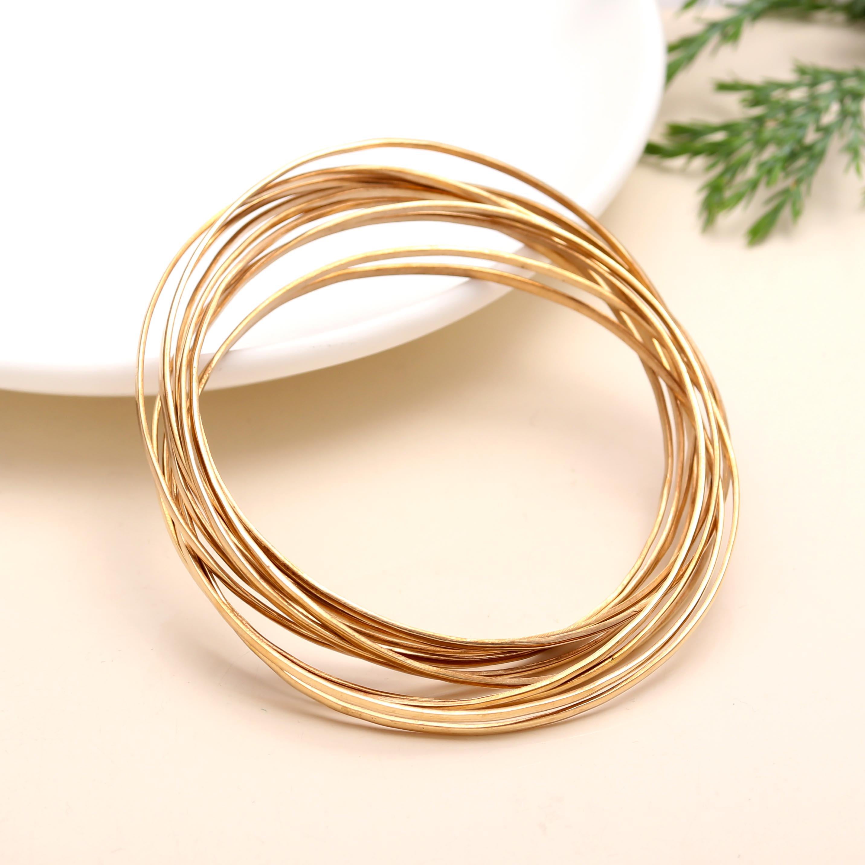 925 Silver Slim Stacked Bangle Bracelet
