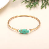 Turquoise Solid Brass Cuff Bracelet