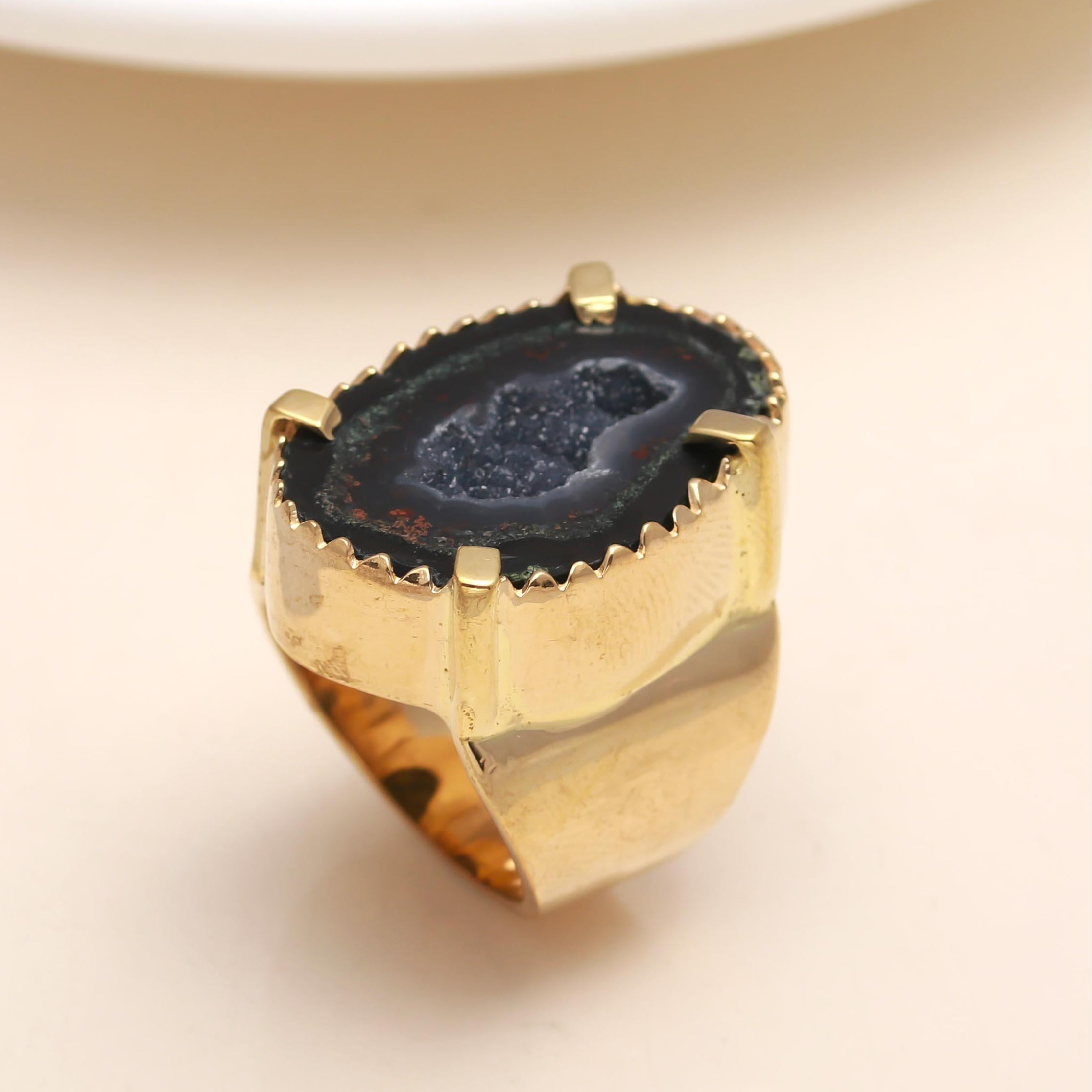 The Midnight Drusy: Black Drusy Statement Ring