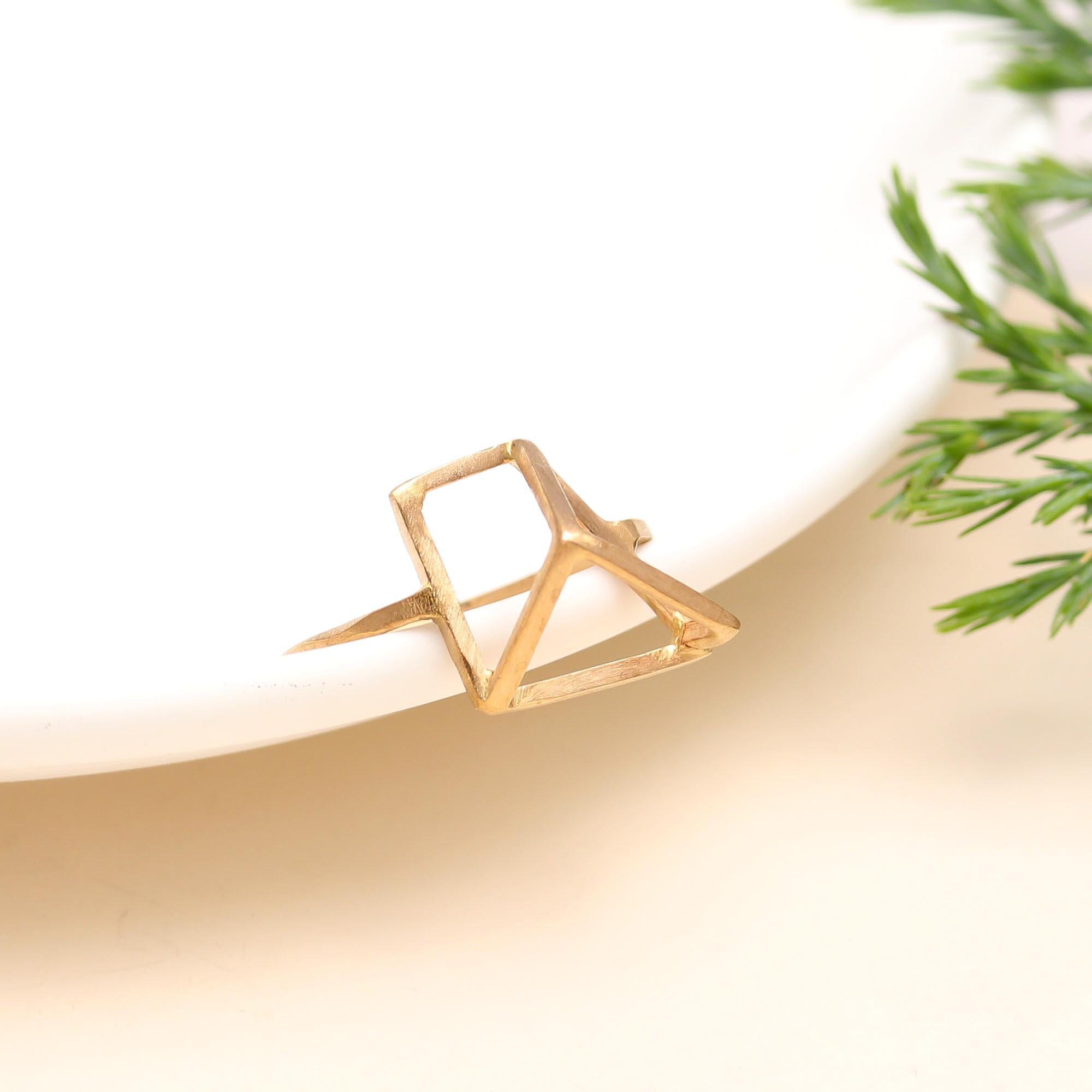 925 Silver Abstract Origami Ring