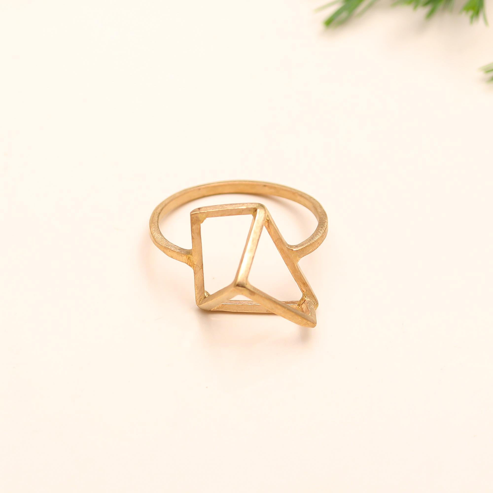 925 Silver Abstract Origami Ring