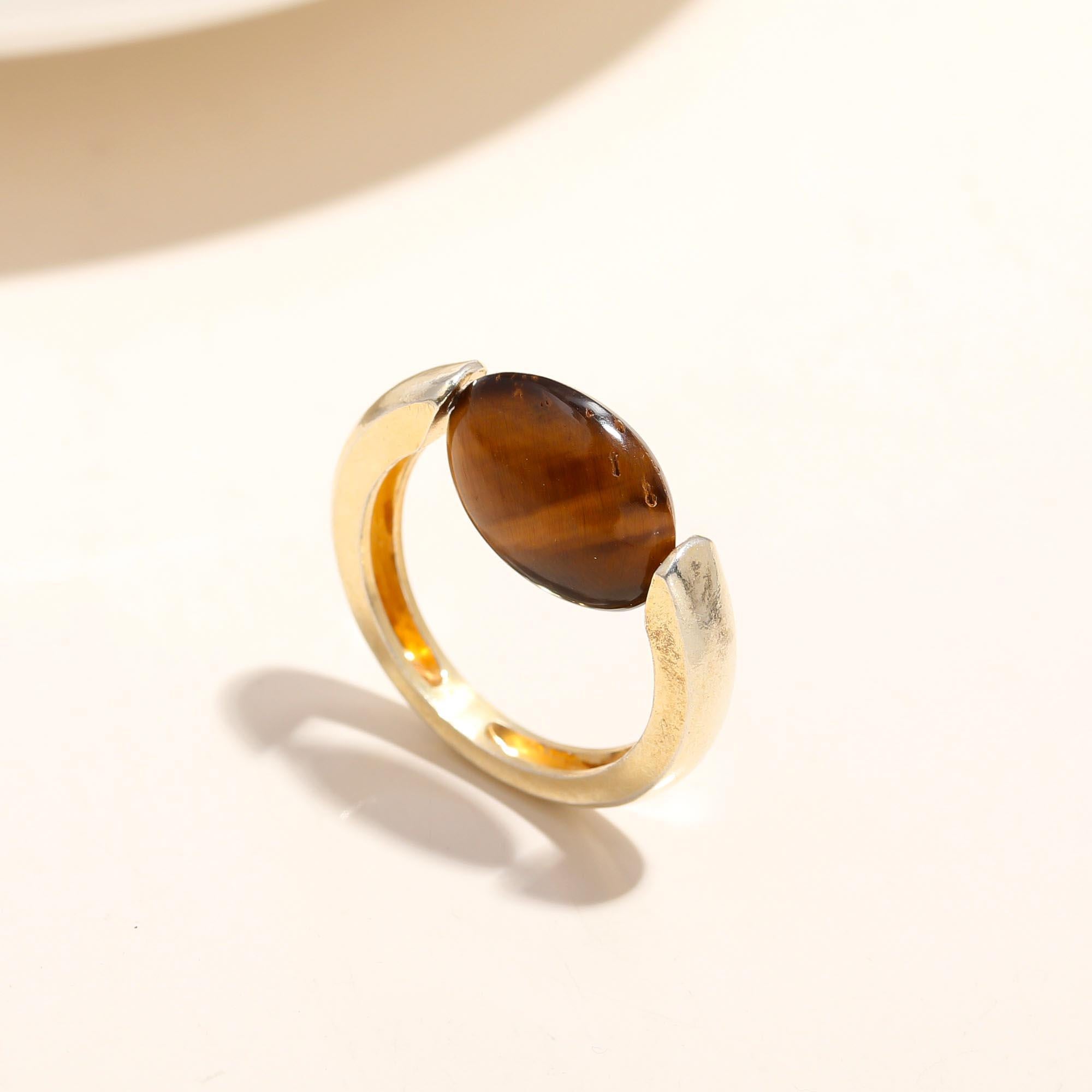 925 Silver Tiger Eye Ring