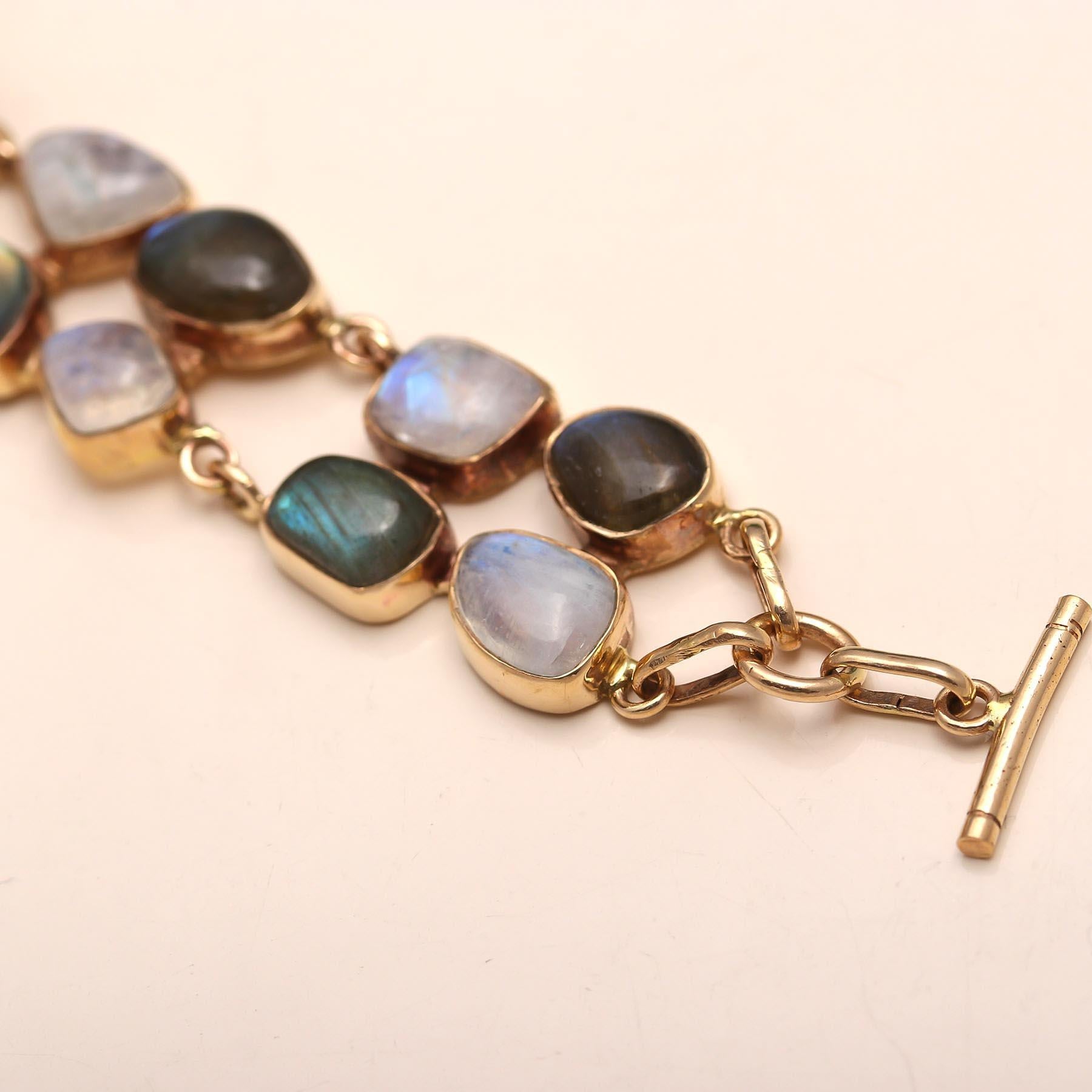 Rainbow Moonstone & Labradorite Bracelet