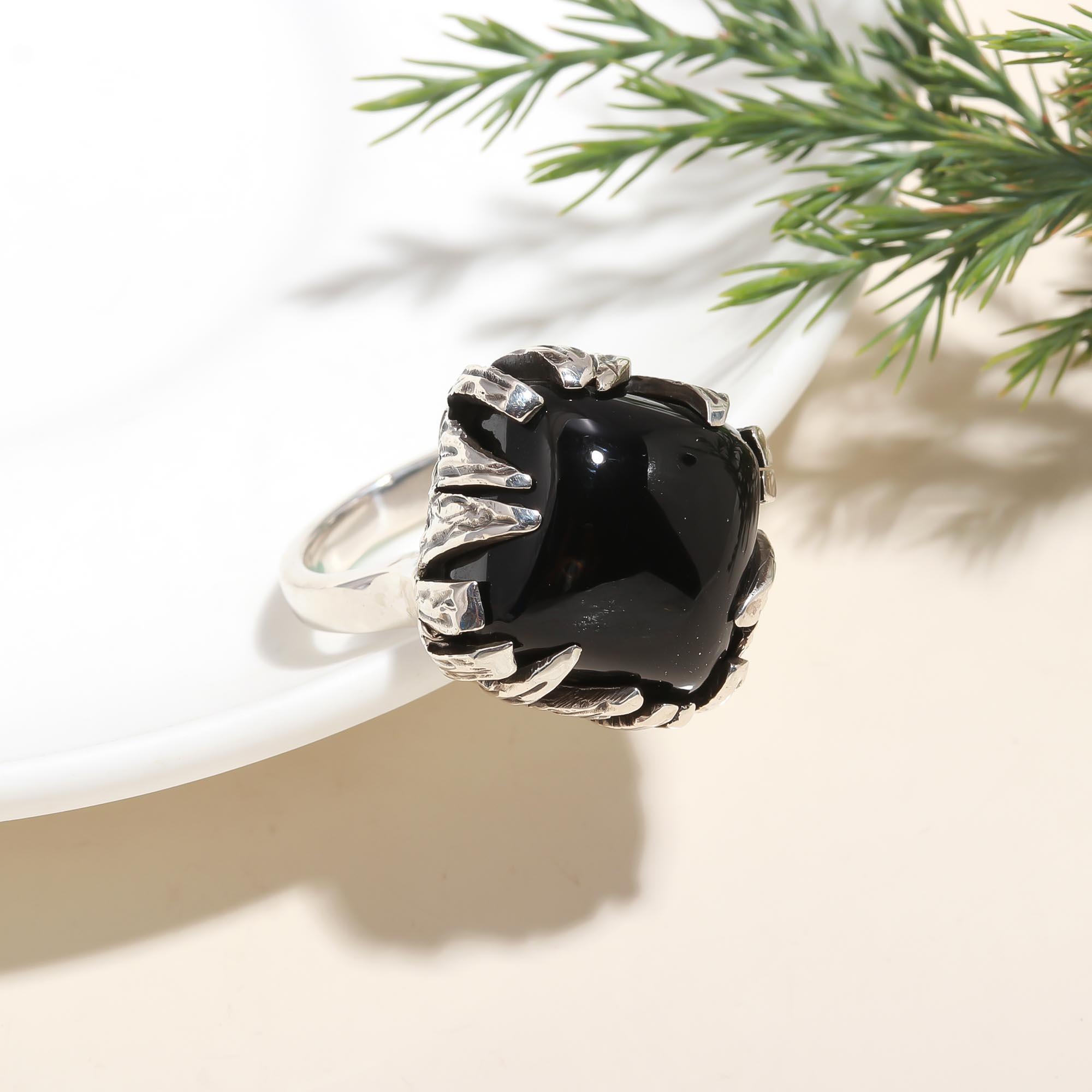 925 Silver Black Onyx Ring