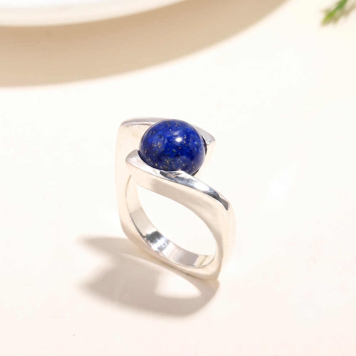 925 Silver Round Amethyst Ring