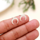 925 Sterling Silver Celestial Moon / Horse Shoe Stud Earring