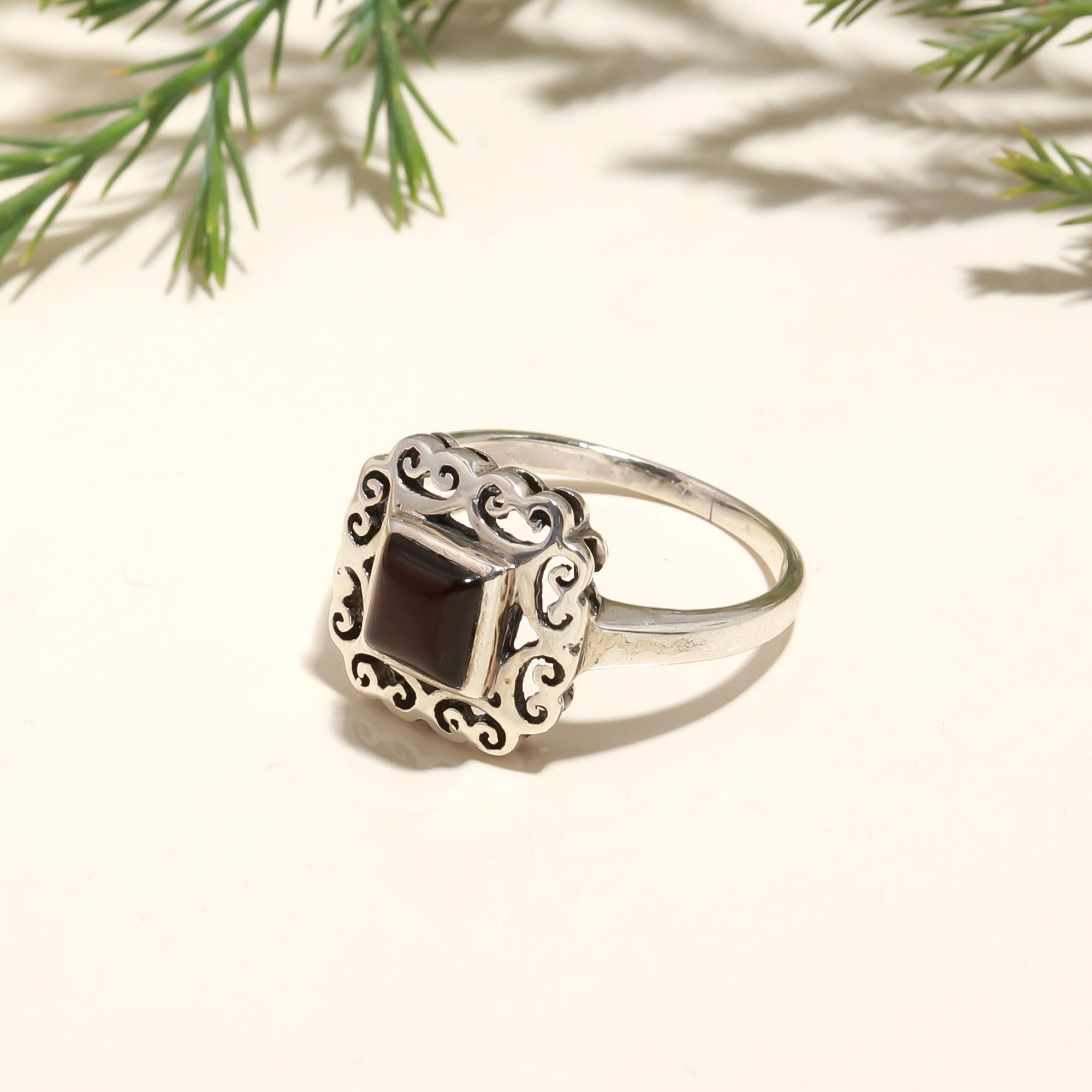 925 Silver Black Onyx Ring