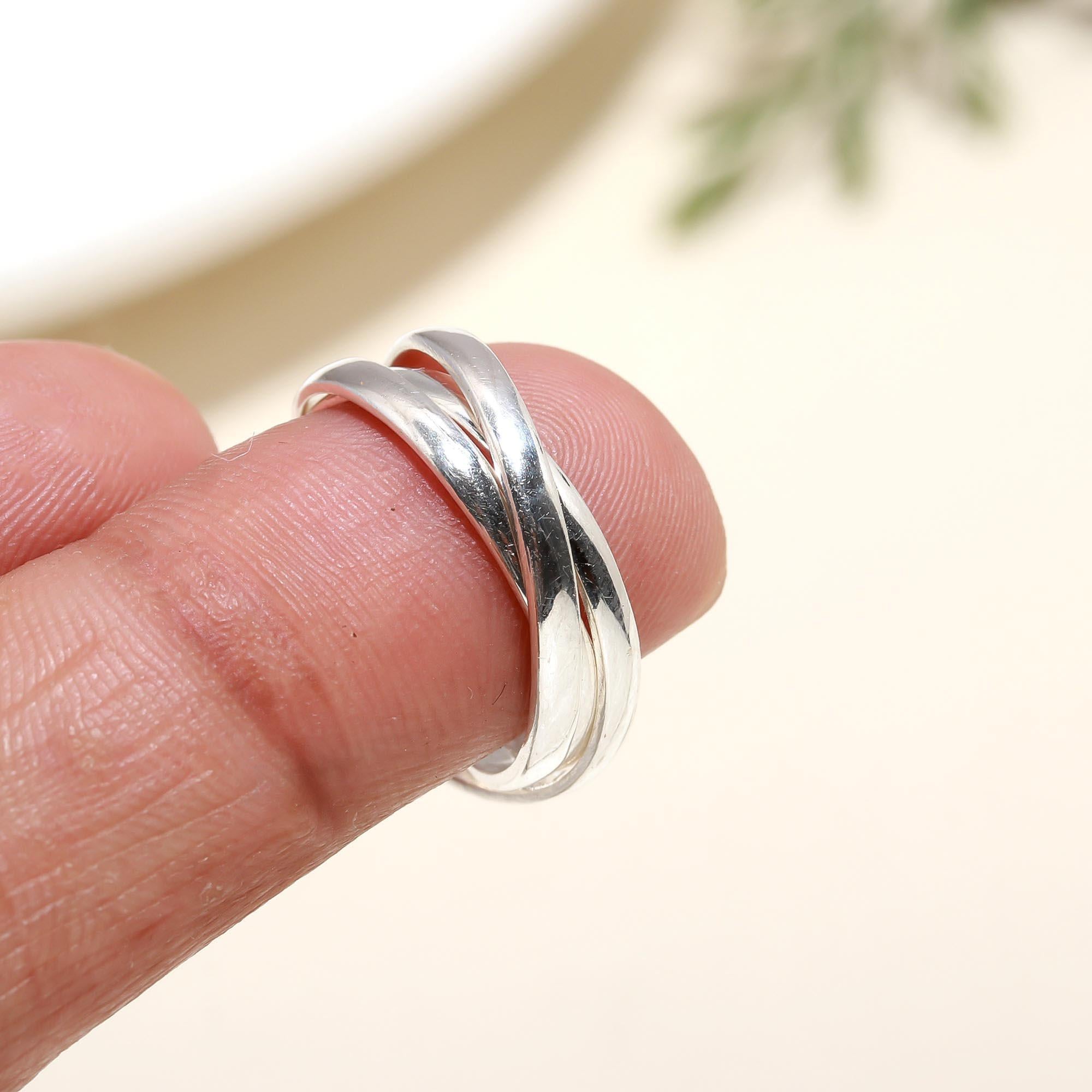 925 Silver Interlocking Band Ring