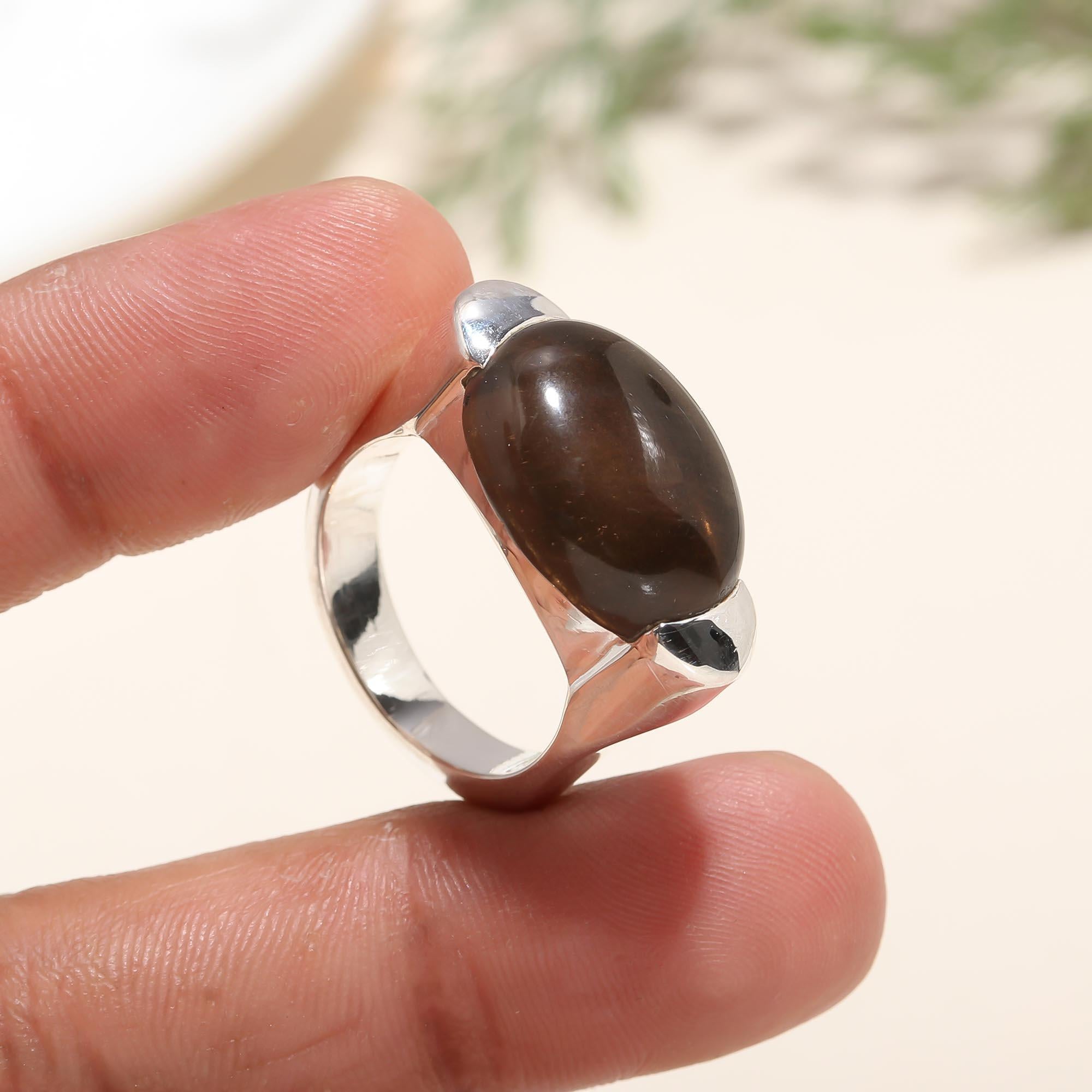 925 Silver Smoky Quartz Ring