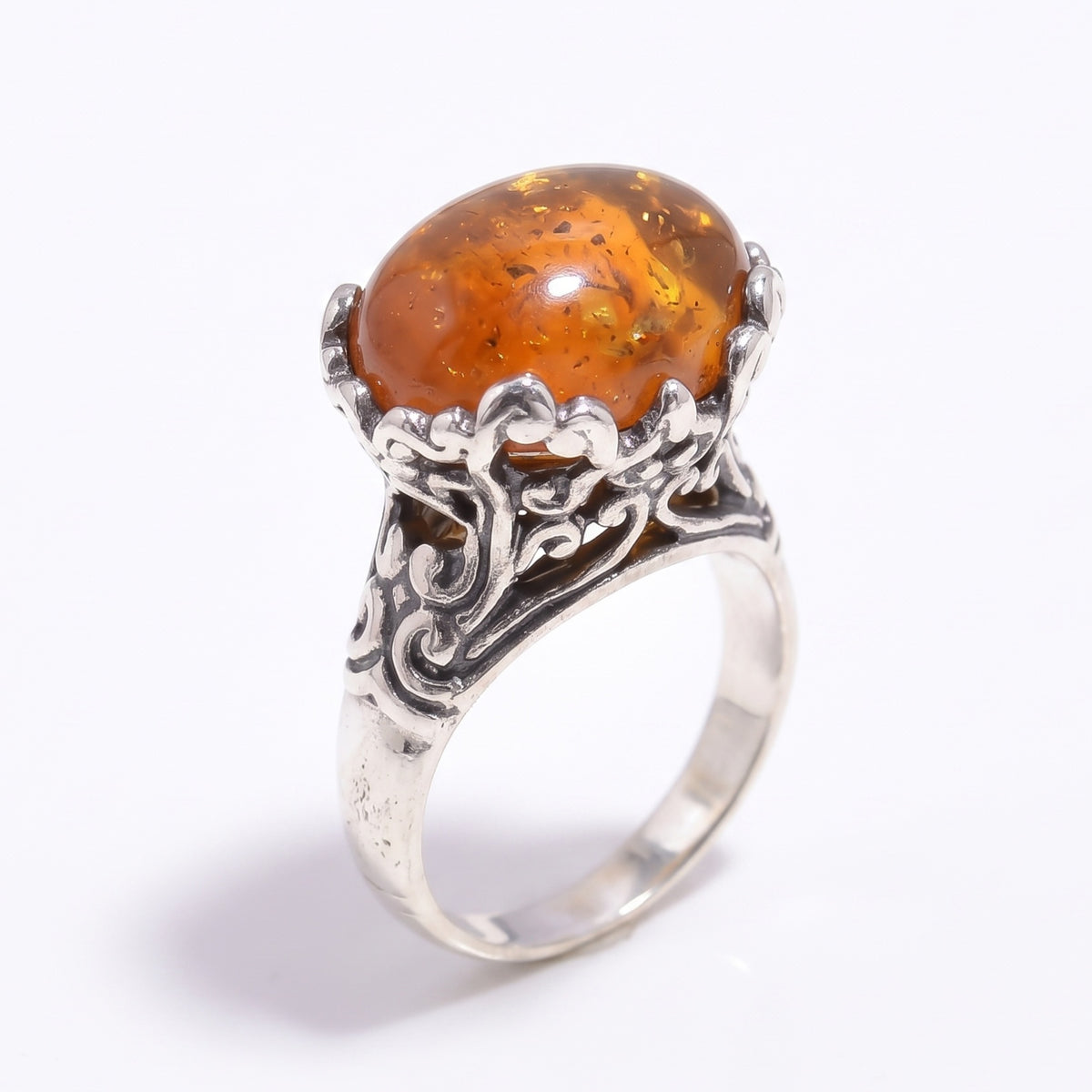 925 Silver Amber Ring