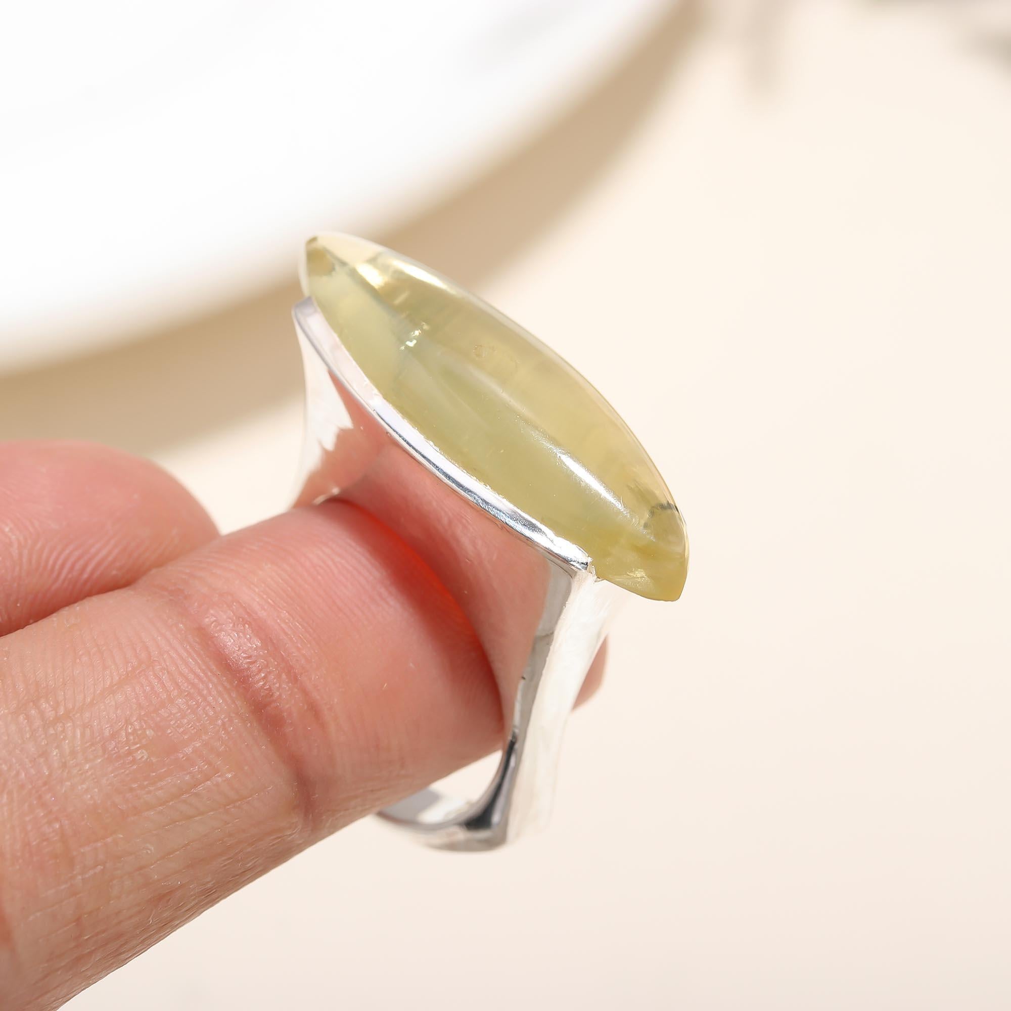 925 Silver Yellow Quartz Ring