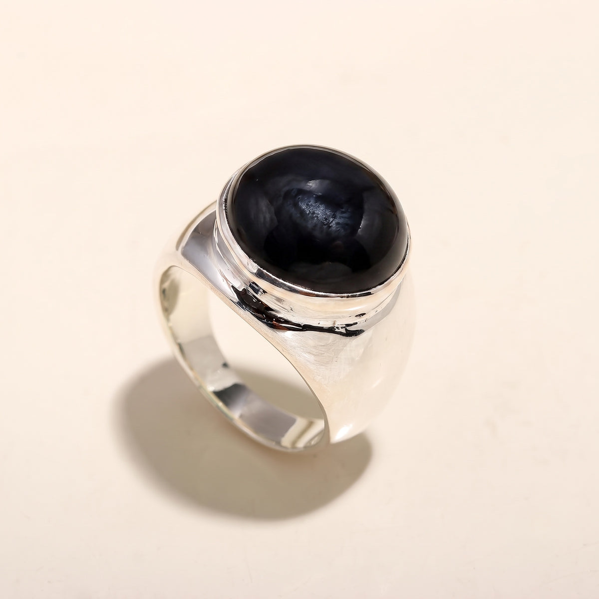 925 Silver Blue Chalcedony Ring