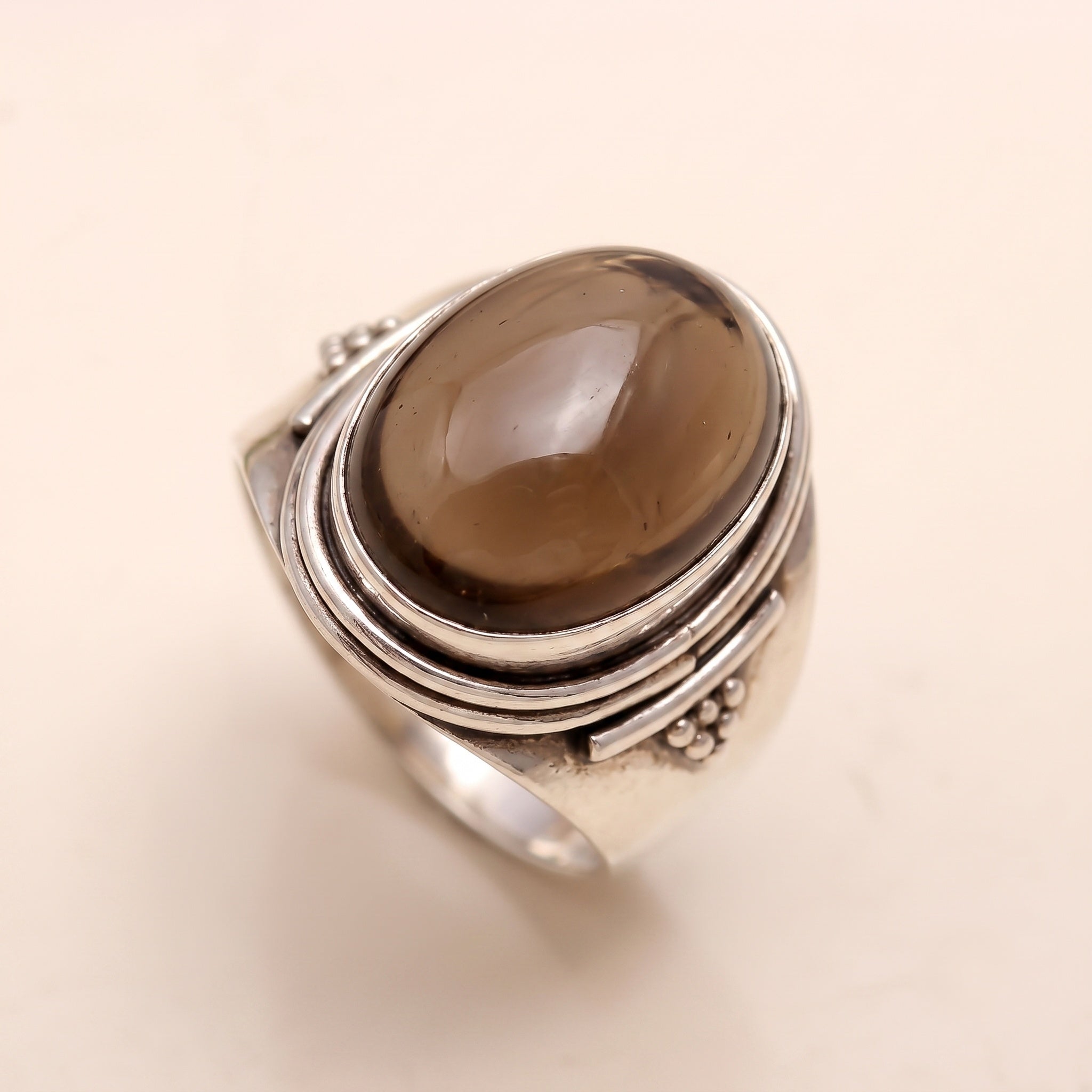 925 Silver Oval Moonstone Ring