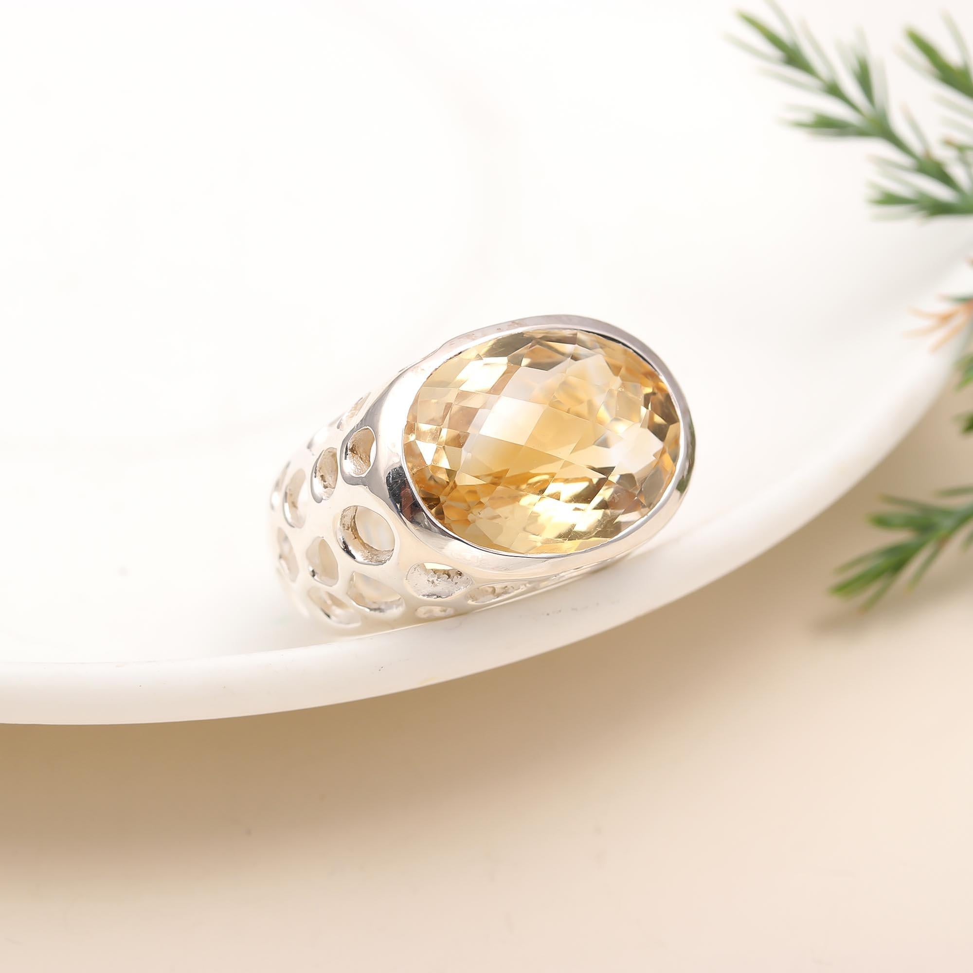 925 Silver Citrine Ring