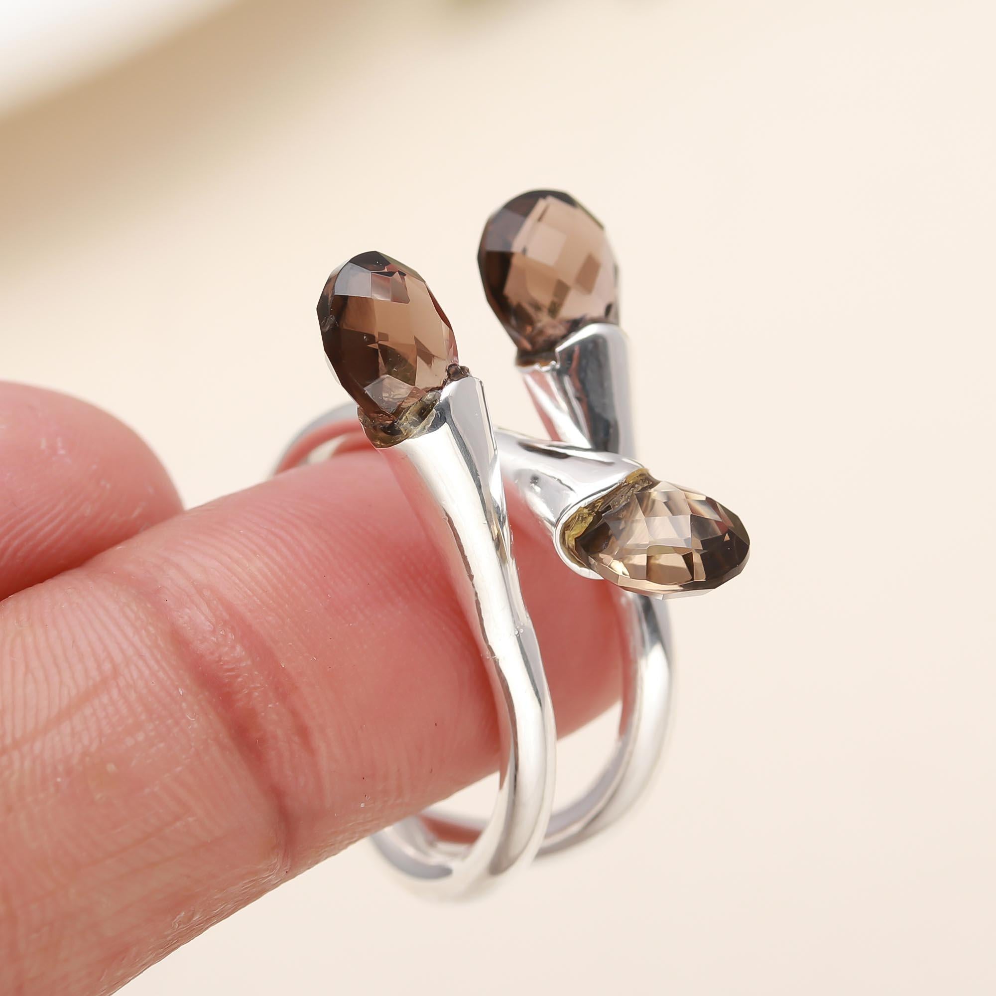 925 Silver Smoky Quartz Ring