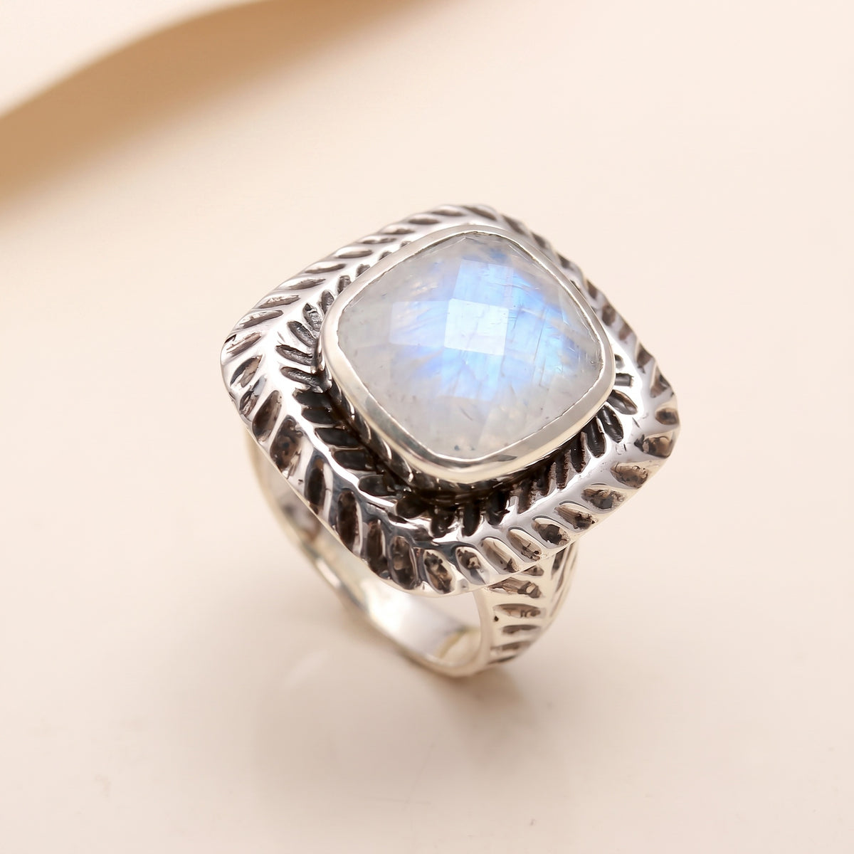 925 Silver Faceted Amethyst Ring
