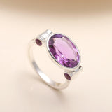 Handmade 925 Sterling Silver Multi-Amethyst Ring