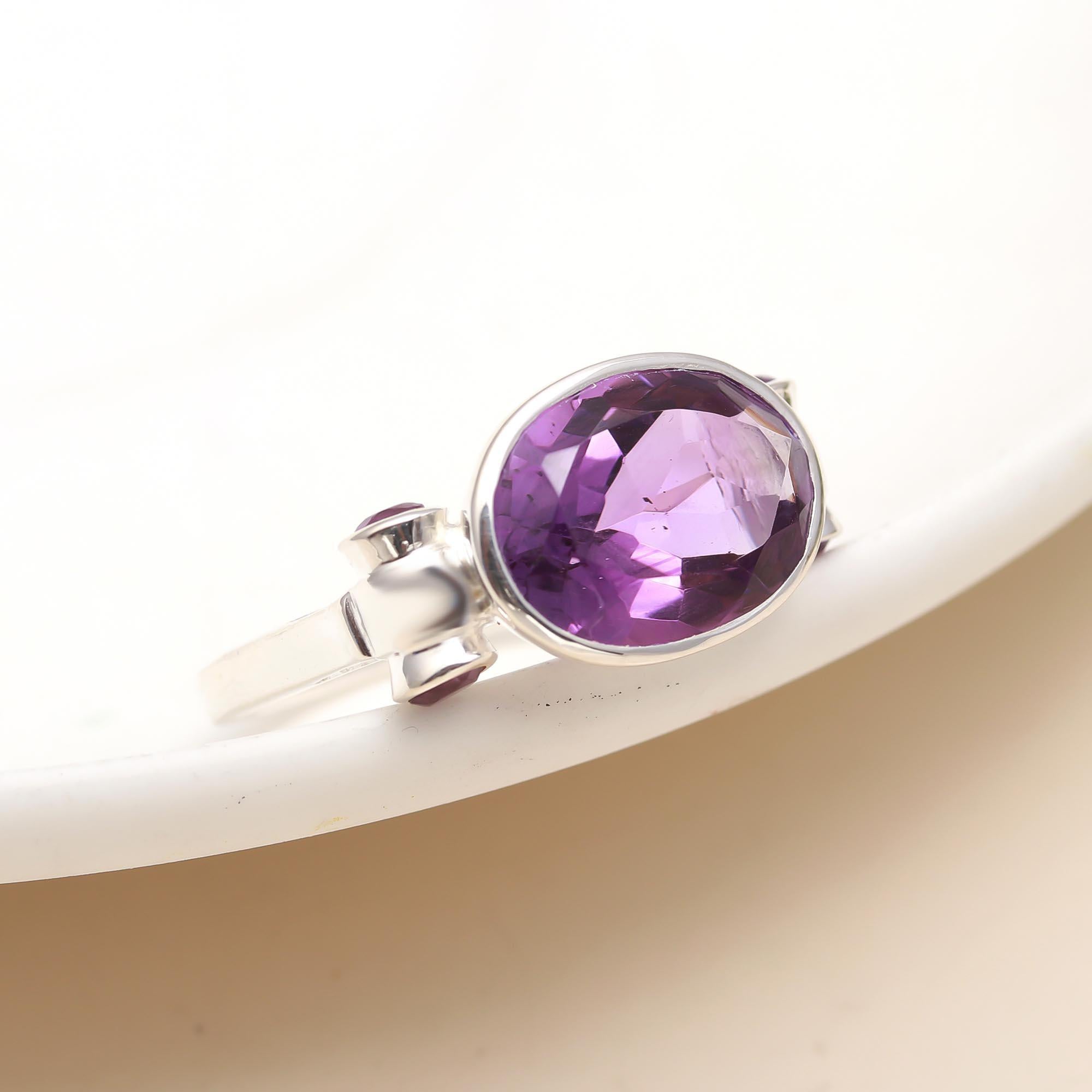 925 Silver Amethyst Ring