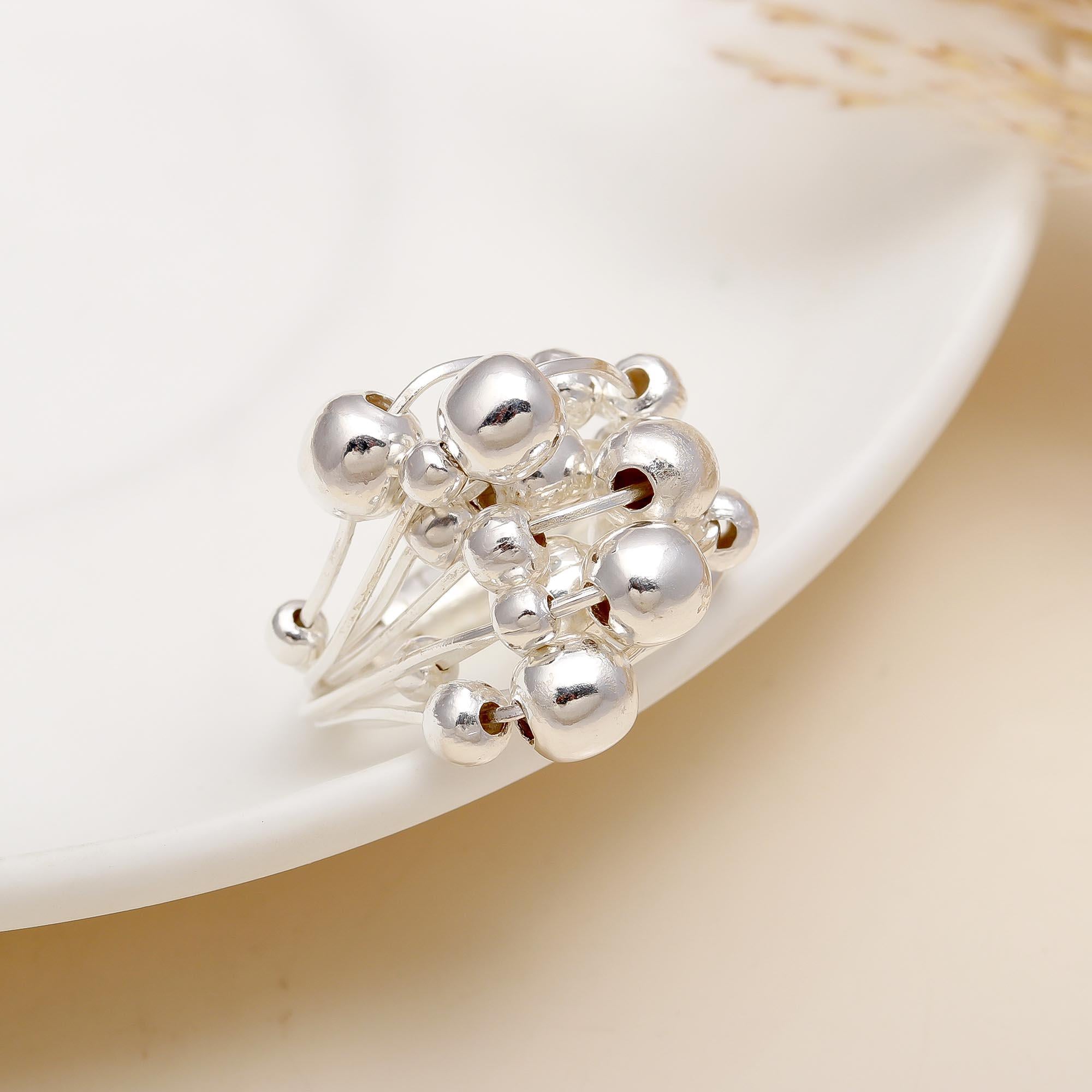 925 Silver Ball Cluster Ring