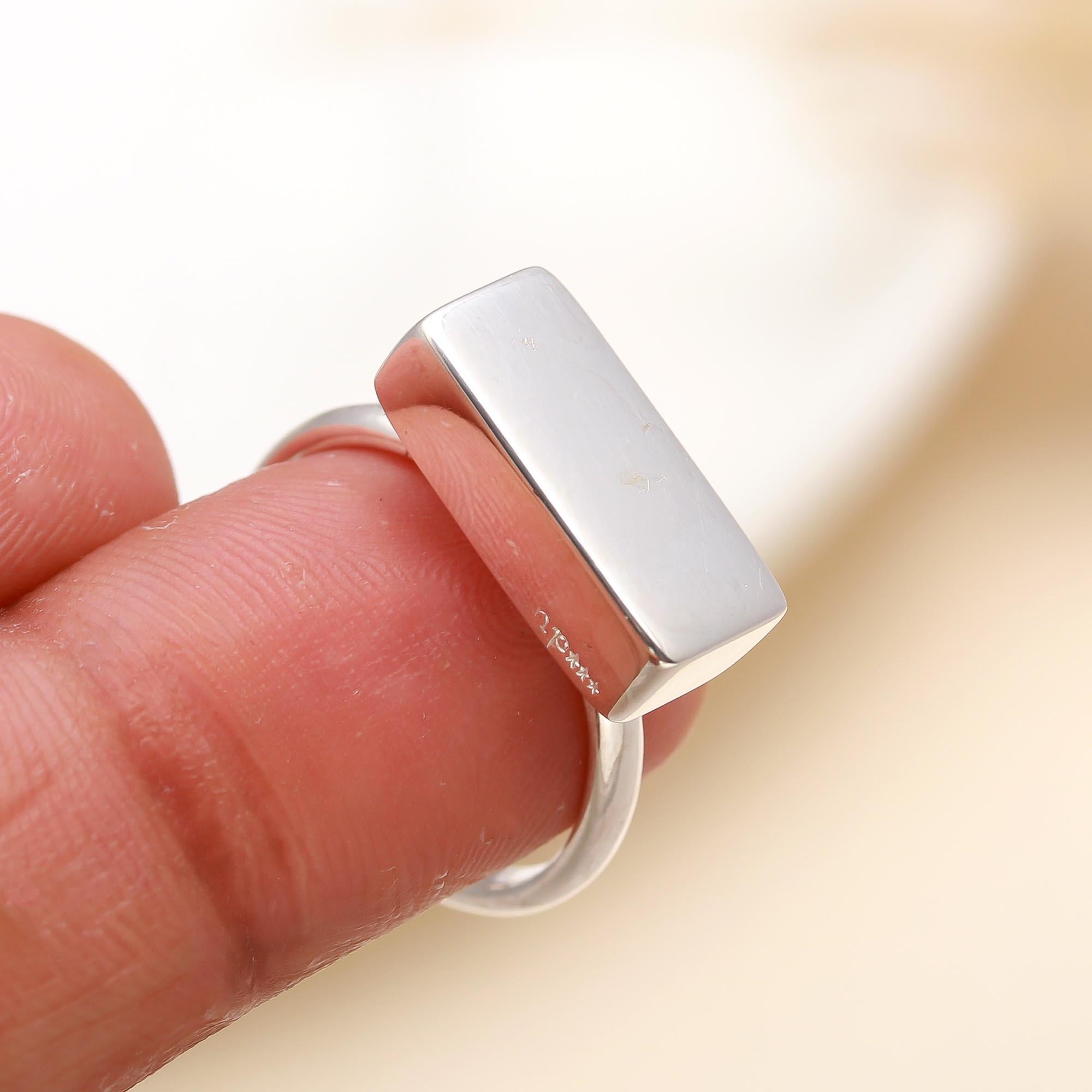 925 Silver Bold Bar Ring