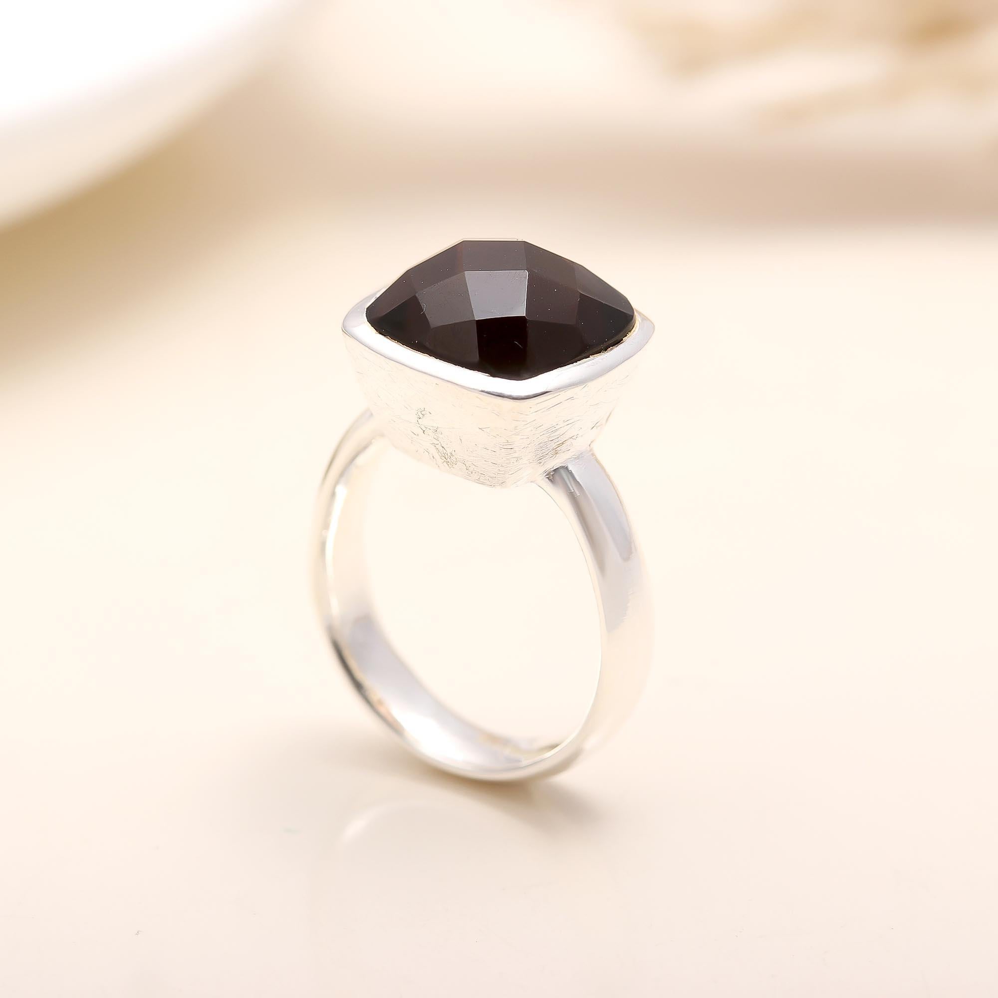 925 Silver Smoky Quartz Ring