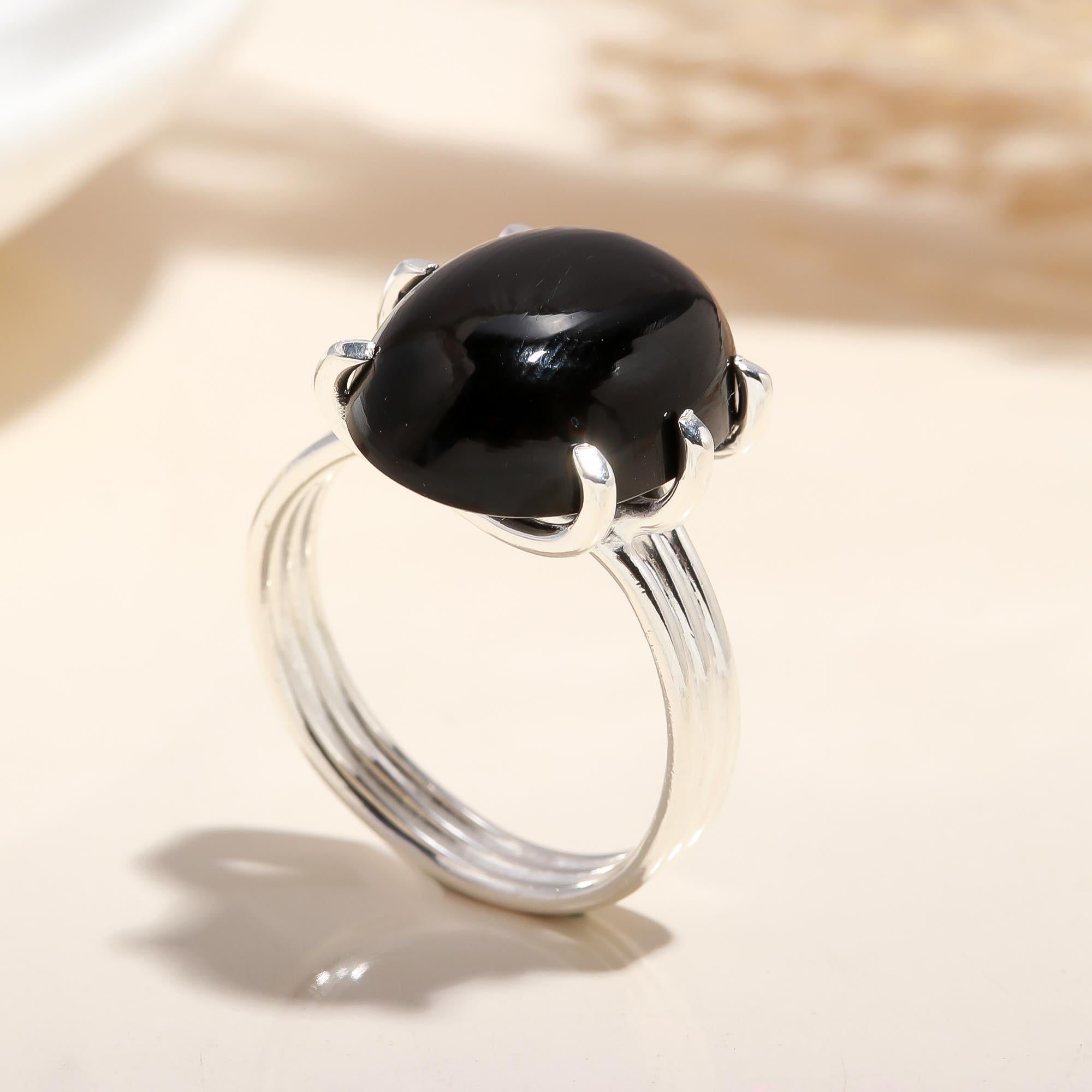 925 Silver Black Onyx Ring