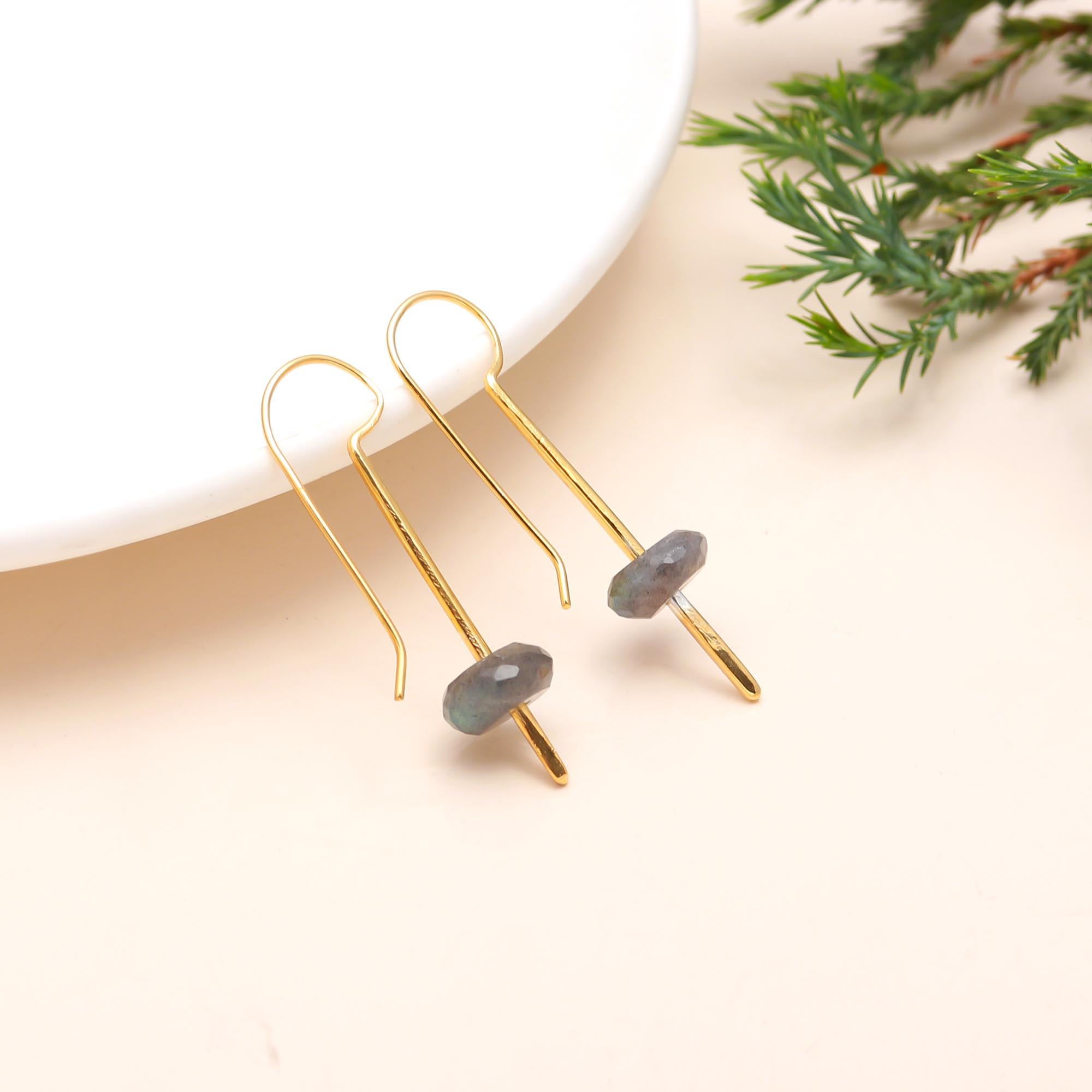 925 Sterling Silver Labradorite Earring in Earwire