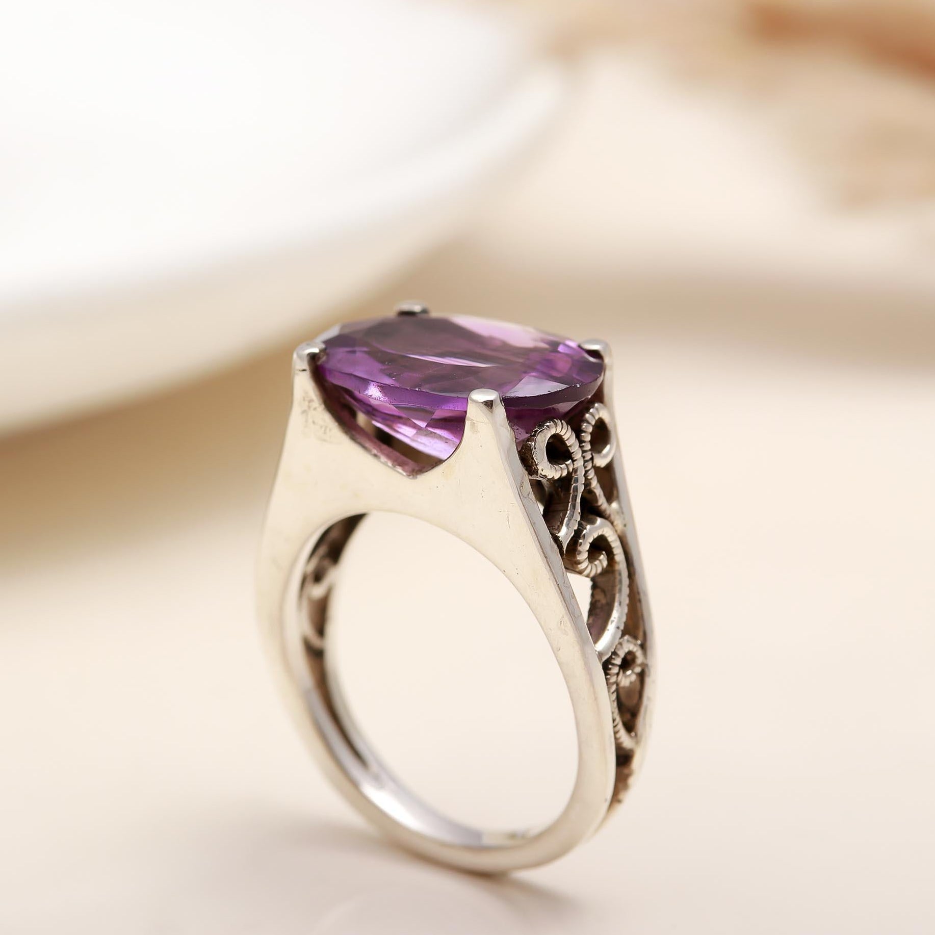 925 Silver Amethyst Ring