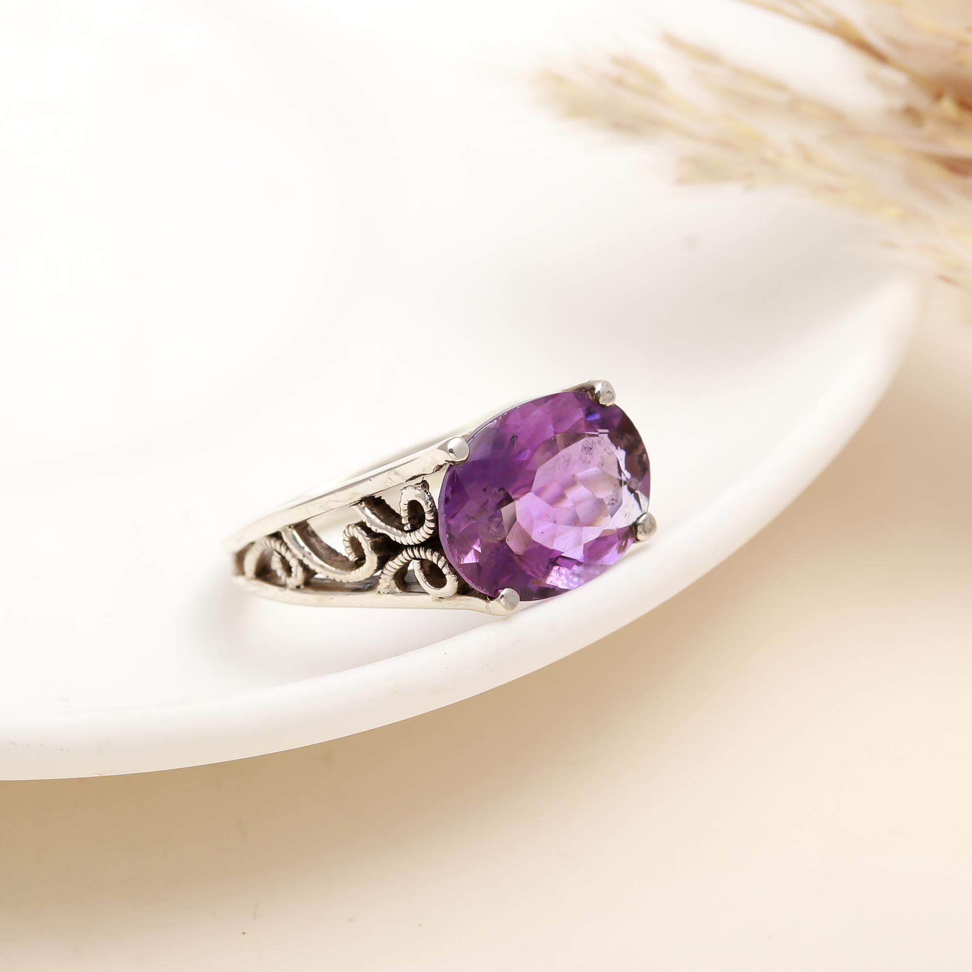 925 Silver Amethyst Ring