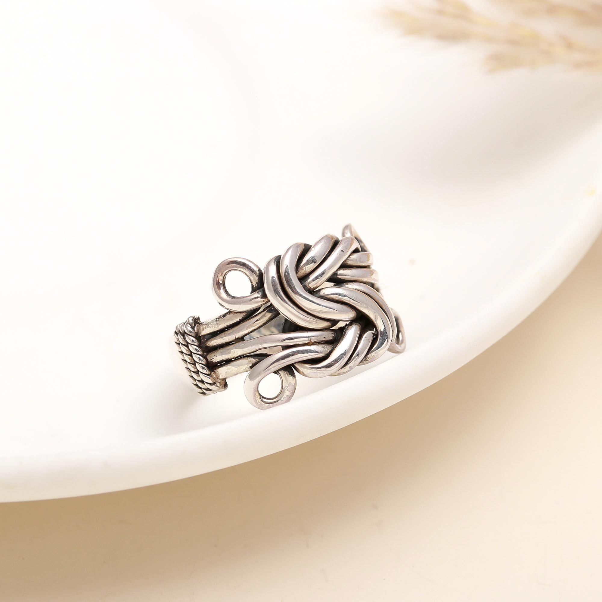 925 Silver Knot Statement Ring