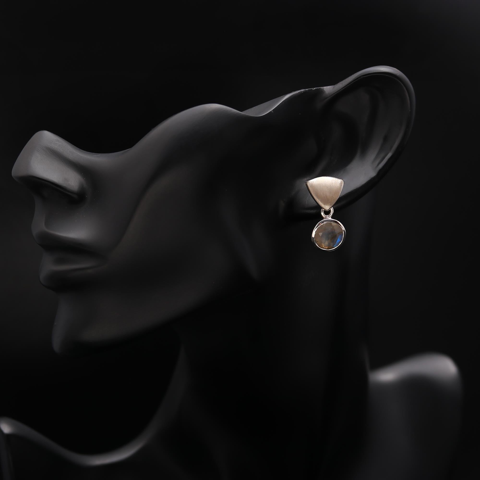 925 Silver Labradorite Drop Earrings