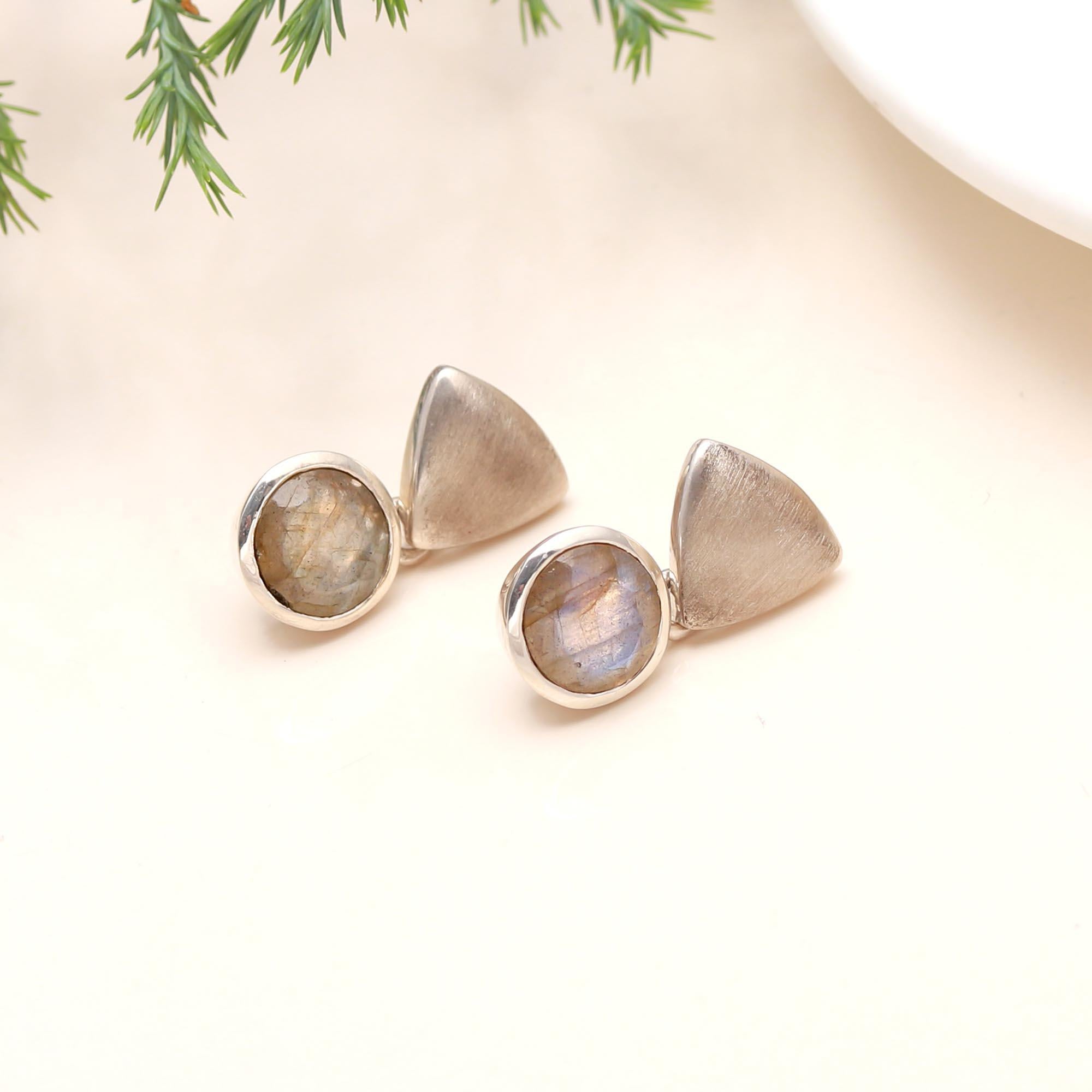 925 Silver Labradorite Drop Earrings