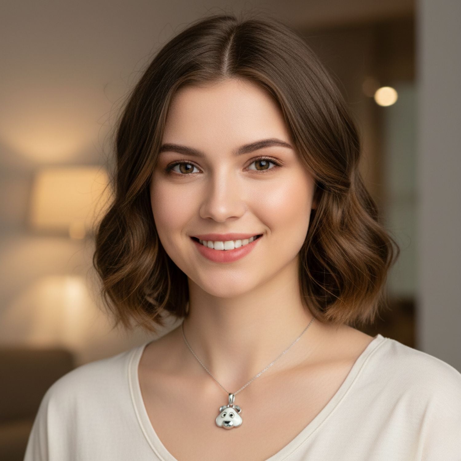 925 Sterling Silver Cute Panda Enamel Animal Charm Pendant for Kids & Women