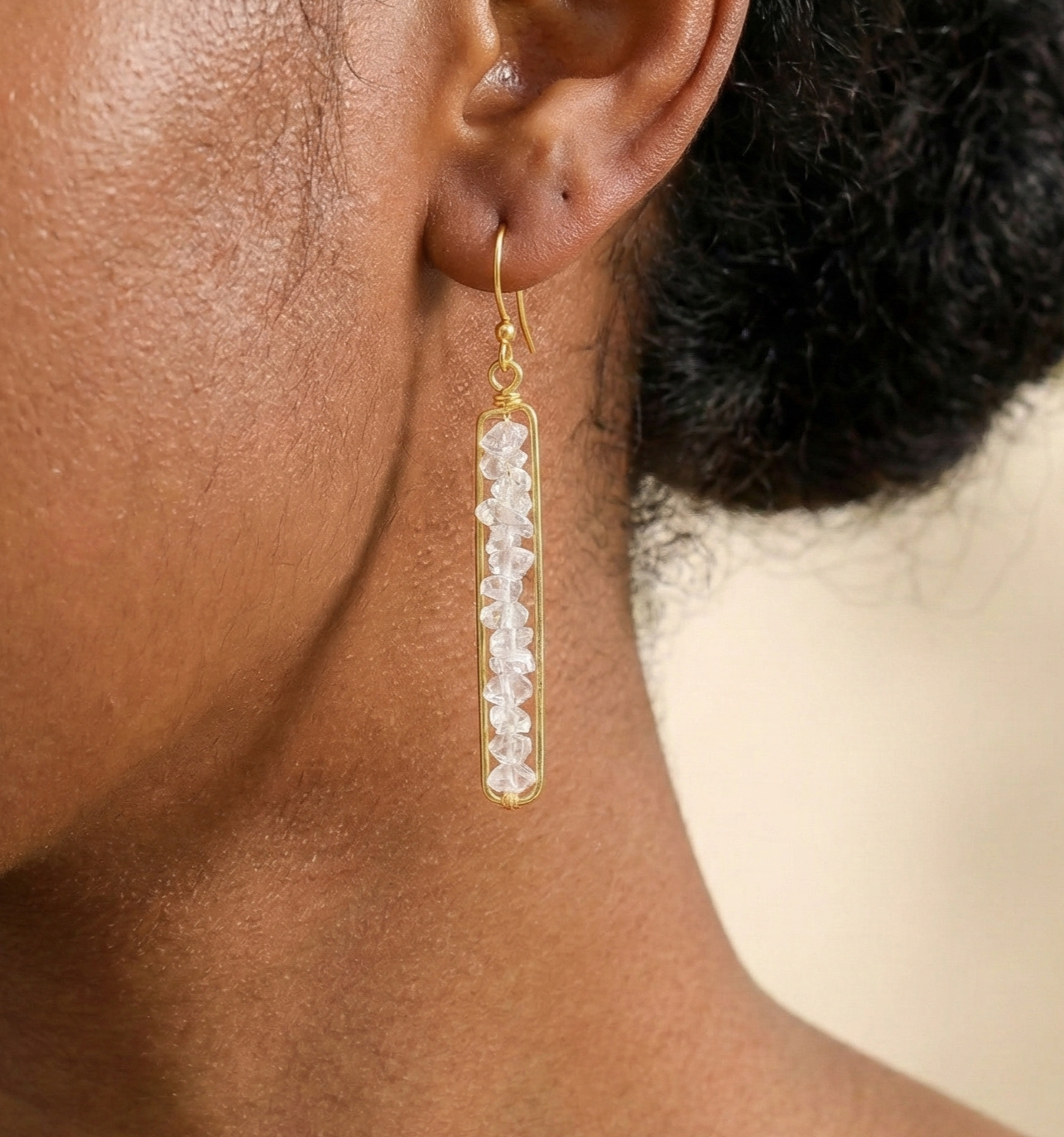 925 Sterling Silver Herkimer Diamond Long Dangle & Drop Earrings