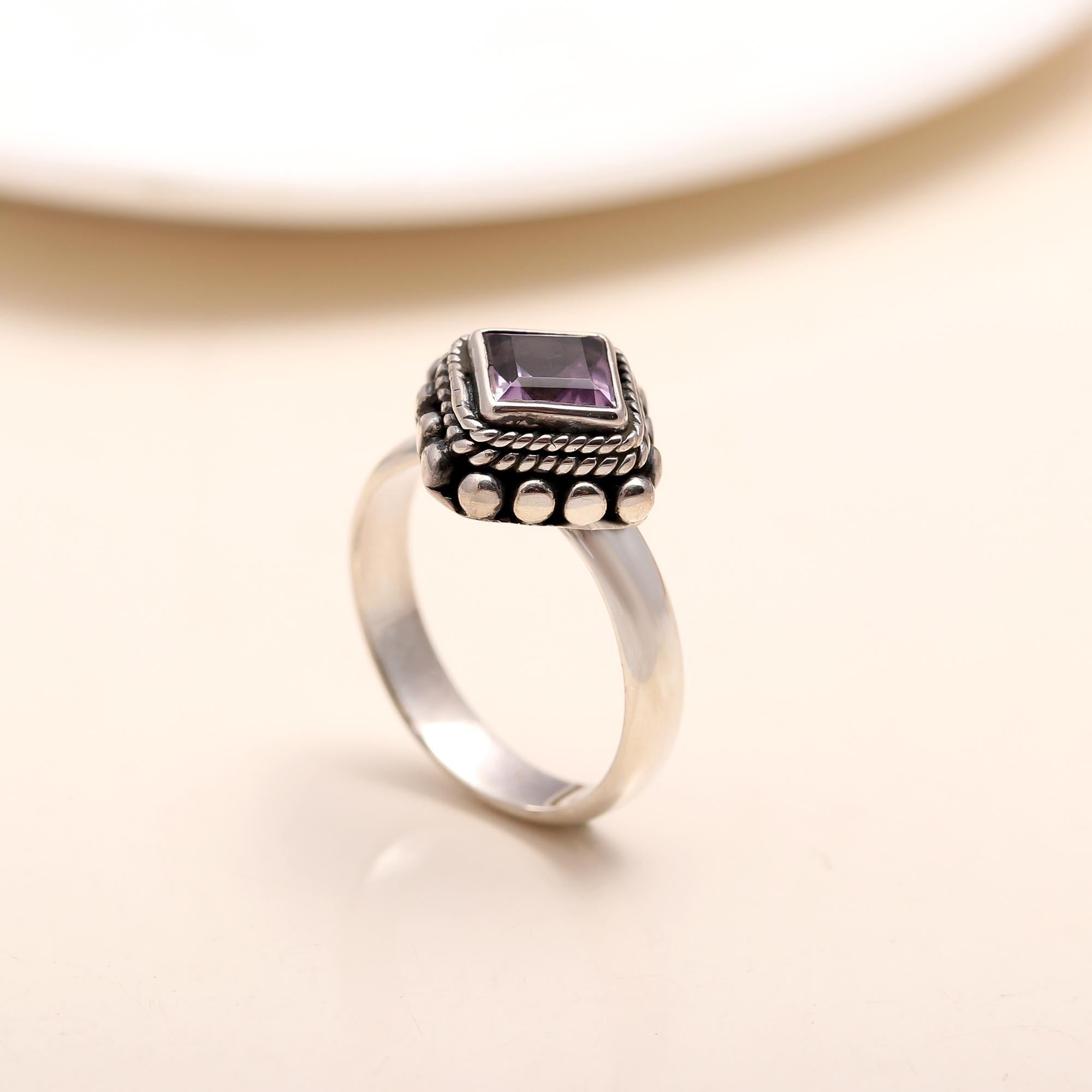 925 Silver Amethyst Ring
