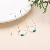 925 Sterling Silver Natural Turquoise Dangle Earrings