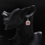 Sterling Silver Rose Quartz Dangle Earrings