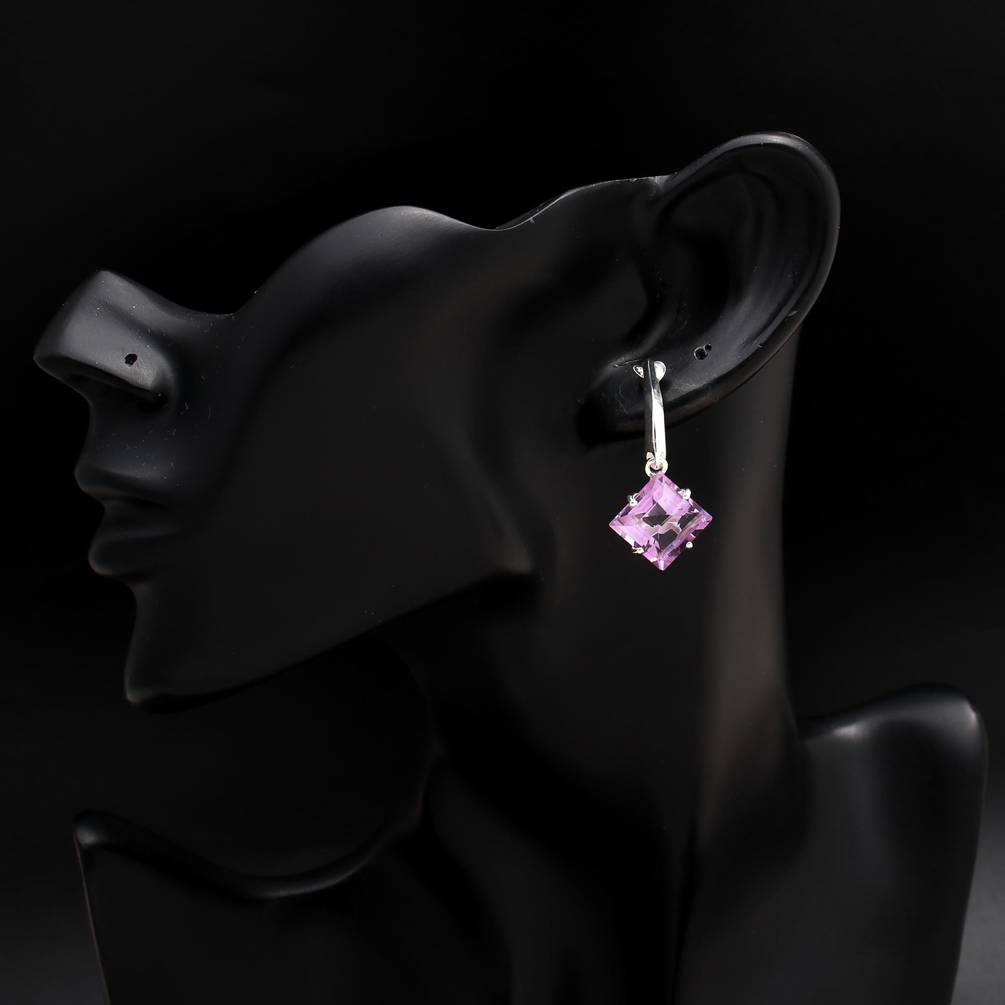 925 Silver Amethyst Drop Earrings