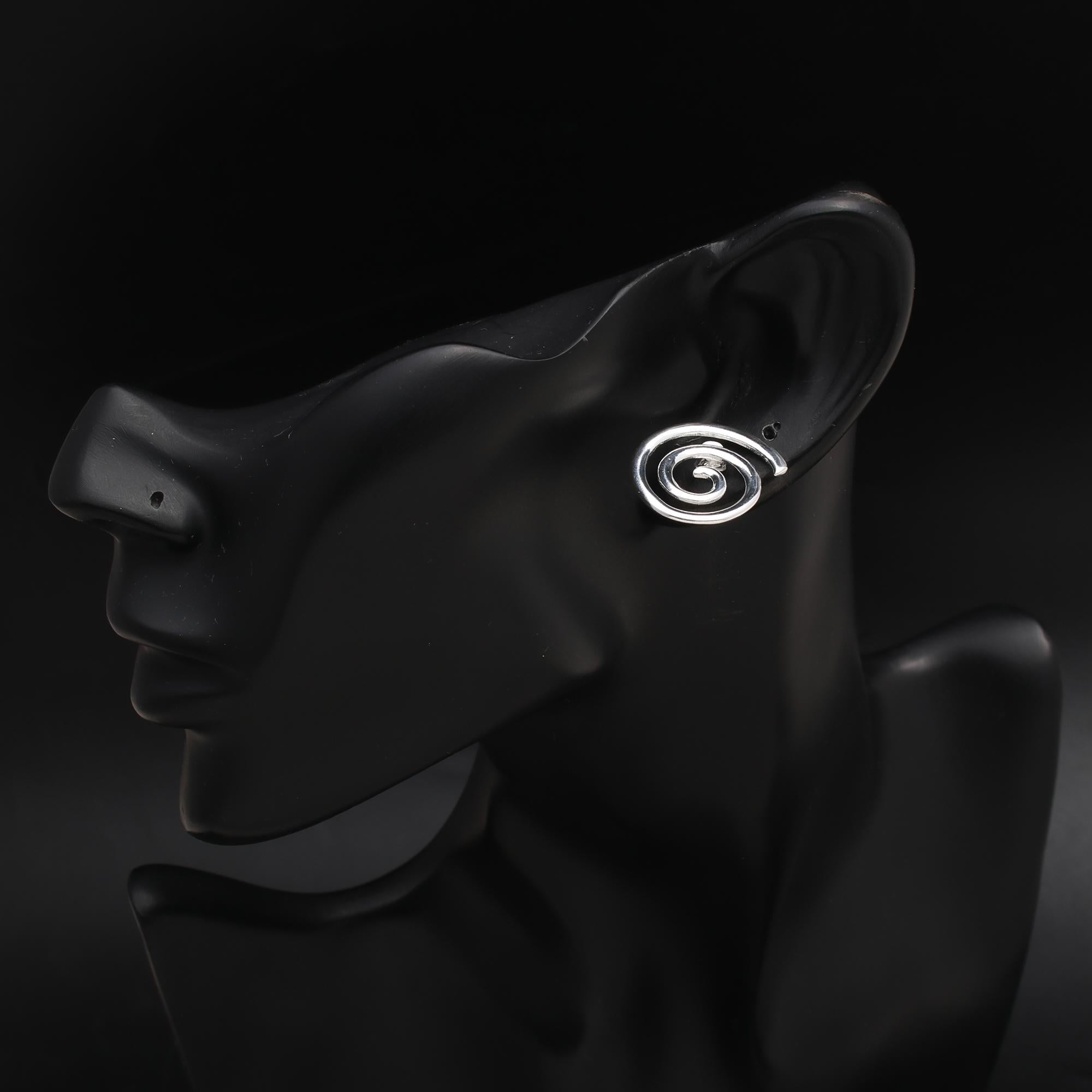 925 Silver Spiral Stud Earrings