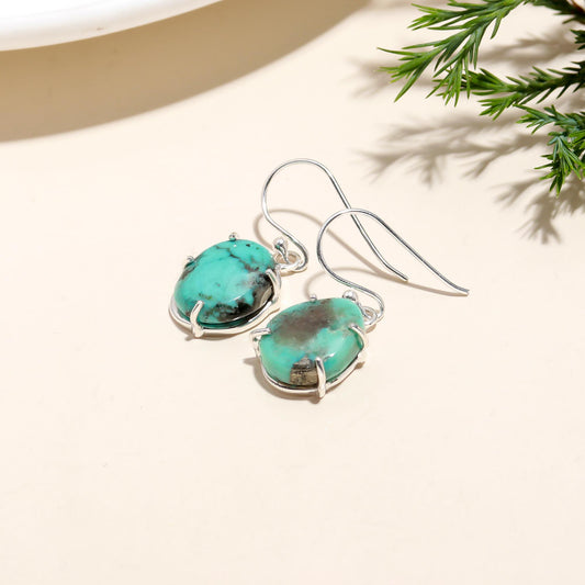 925 Sterling Silver Turquoise Dangle Earrings