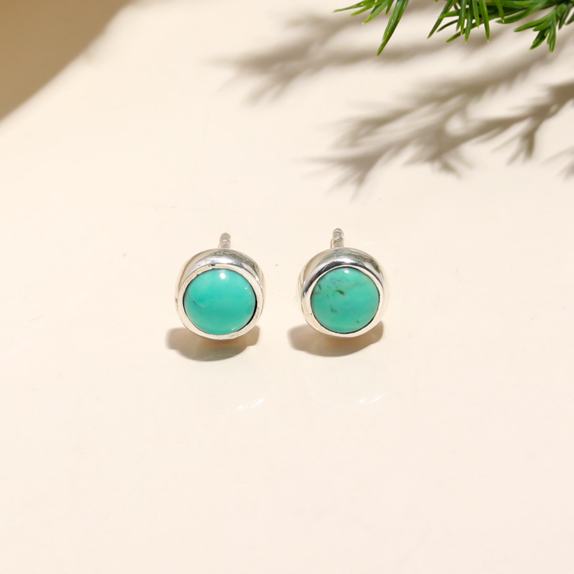 925 Silver Turquoise Stud Earrings