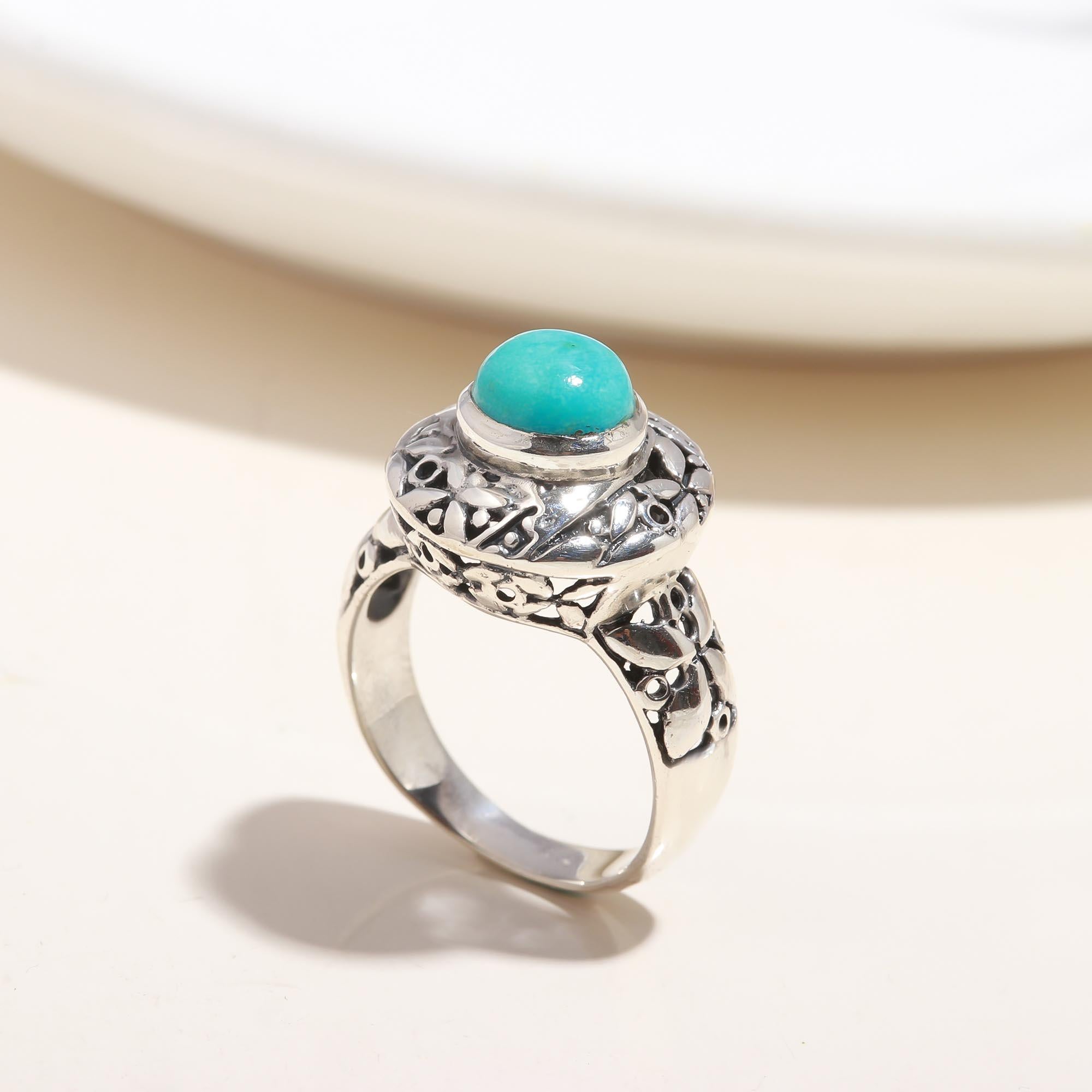 The Azure Palace: Turquoise High-Dome Filigree Ring