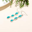 Solid 925 Silver Boho Turquoise Dangle Earrings