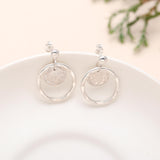 925 Sterling Silver Geometric circle Earring