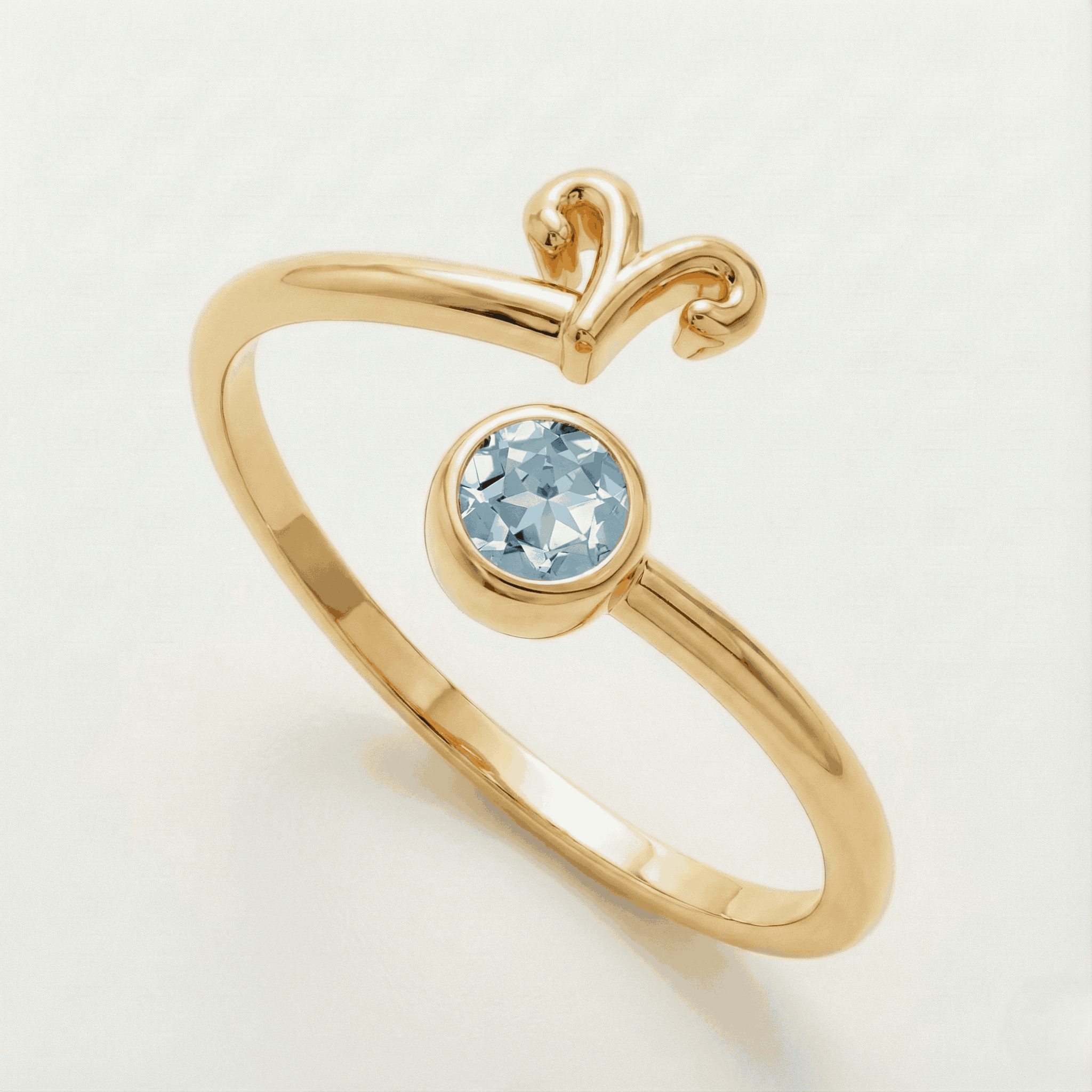 The Celestial Sign: Zodiac Birthstone Open Ring
