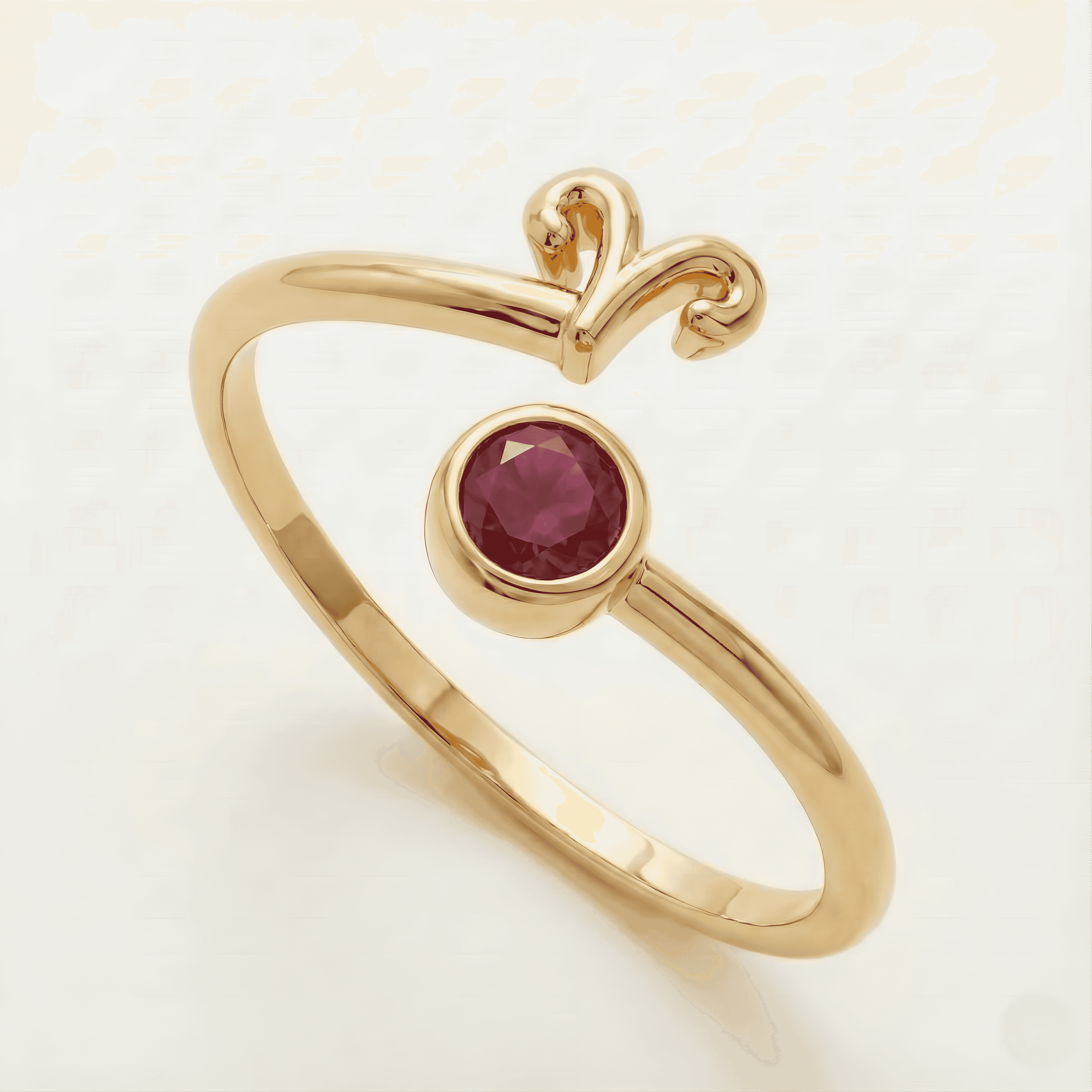 The Celestial Sign: Zodiac Birthstone Open Ring